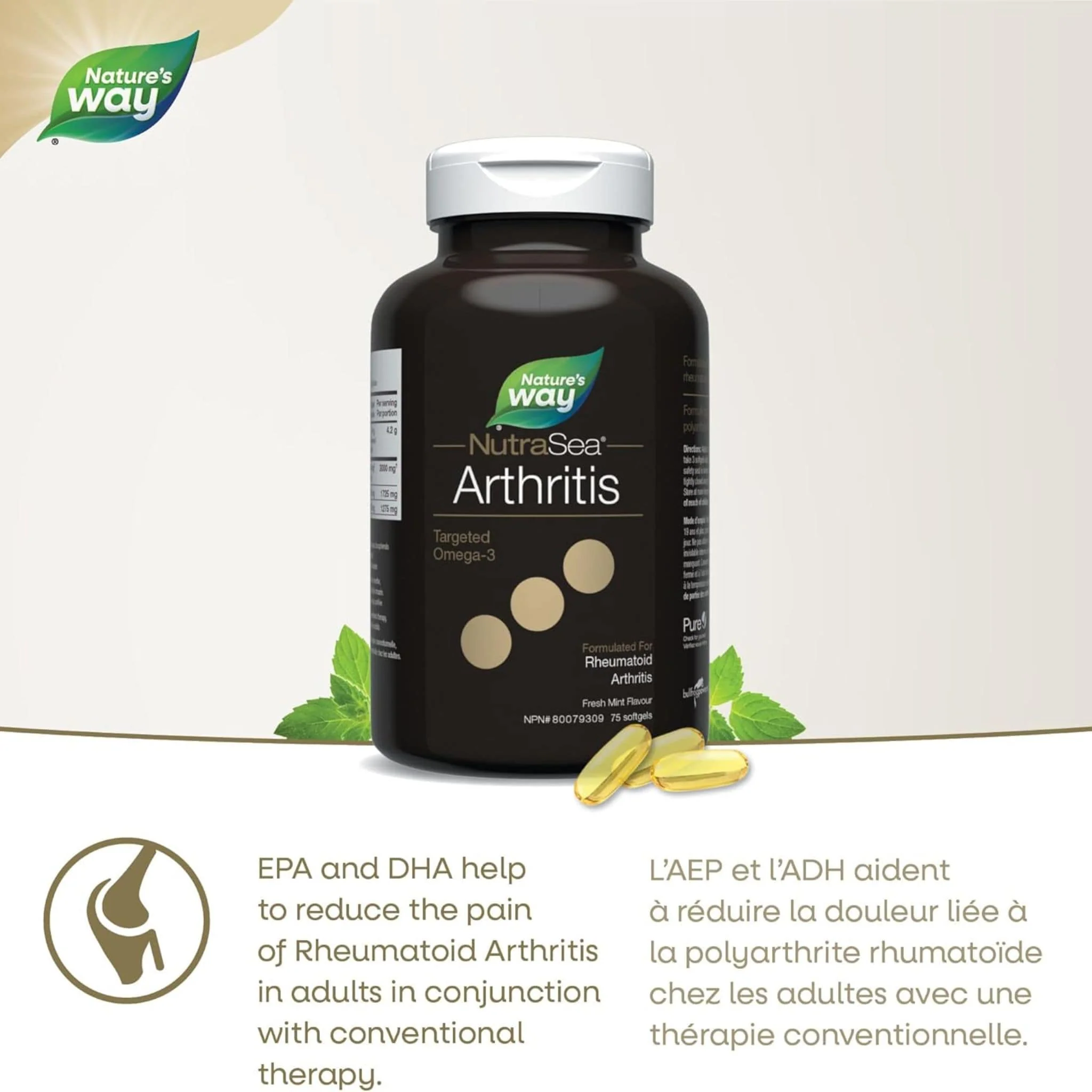 NutraSea Arthritis Targeted Omega-3, Fresh Mint Softgels - Image 5