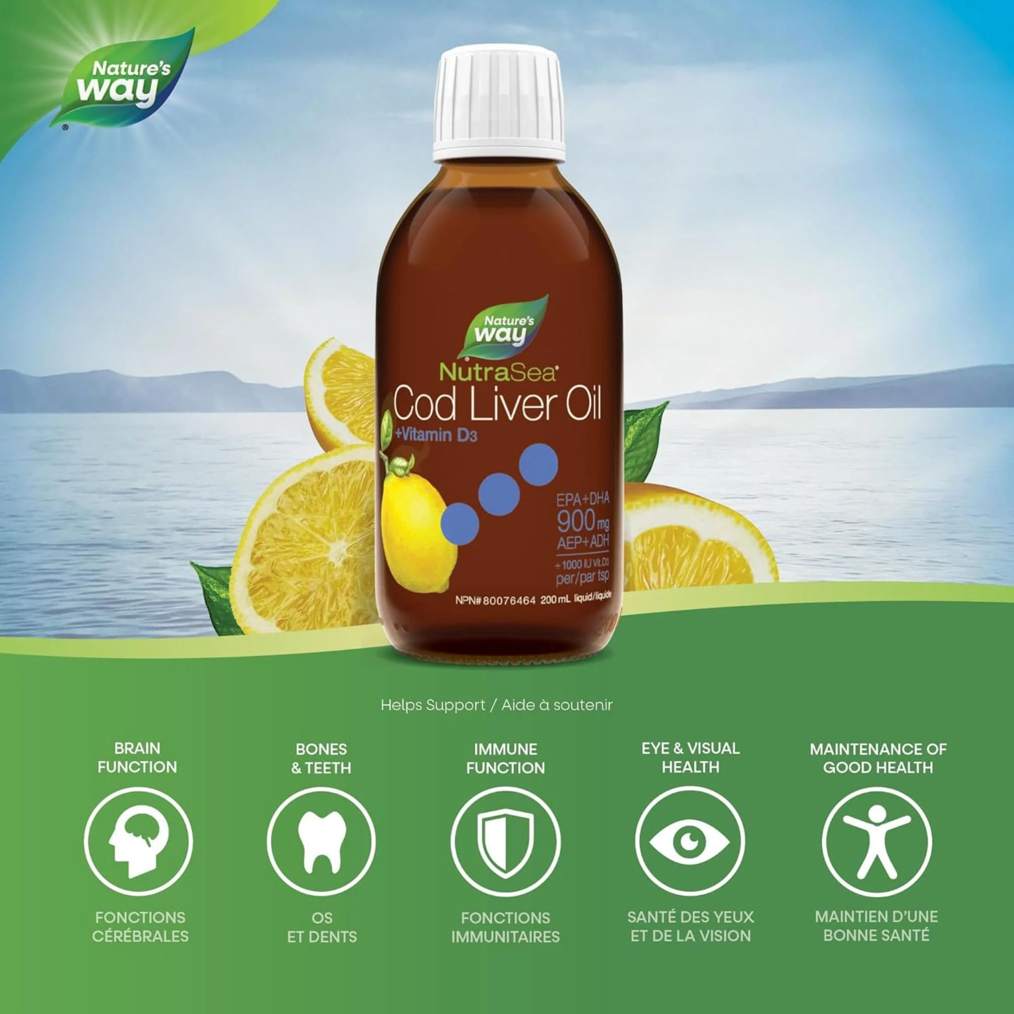 NutraSea+D Cod Liver Oil with Vitamin D, 200ml - Image 4