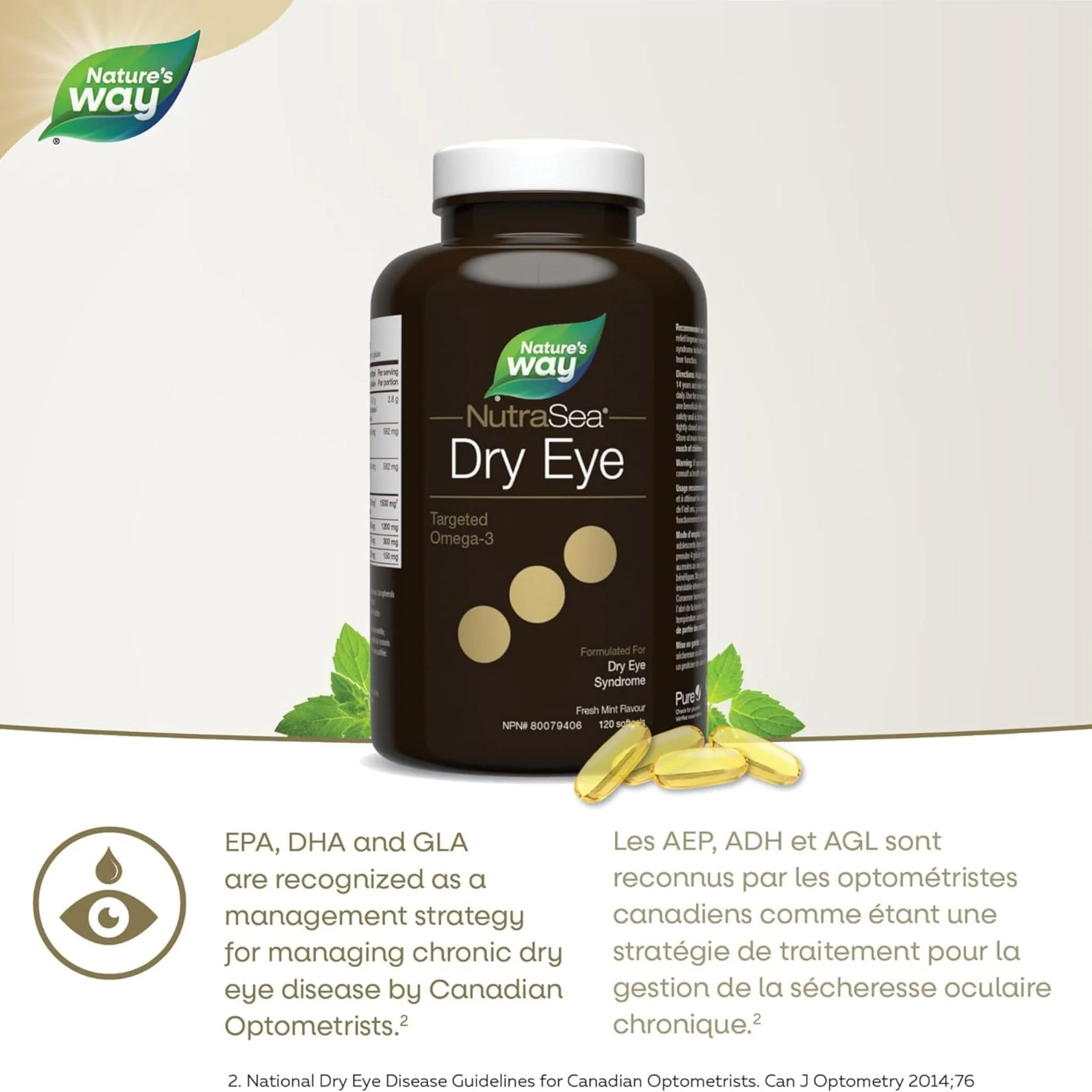 NutraSea Dry Eye Targeted Omega-3 (EPA, DHA, GLA), 120 Softgels (New!) - Image 4