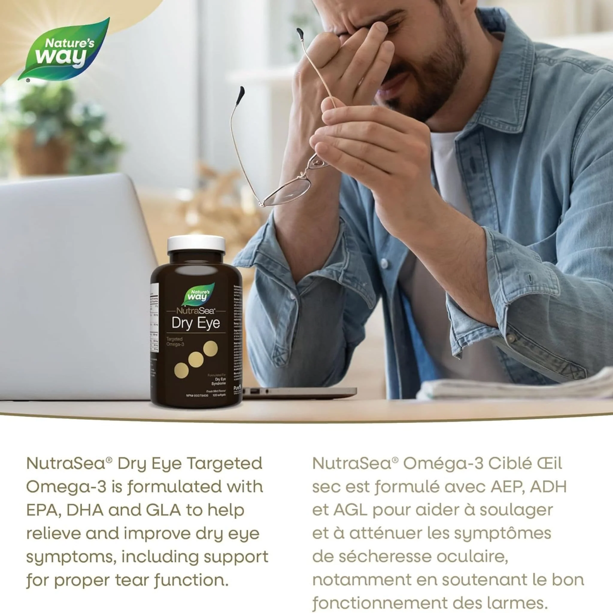 NutraSea Dry Eye Targeted Omega-3 (EPA, DHA, GLA), 120 Softgels (New!) - Image 5