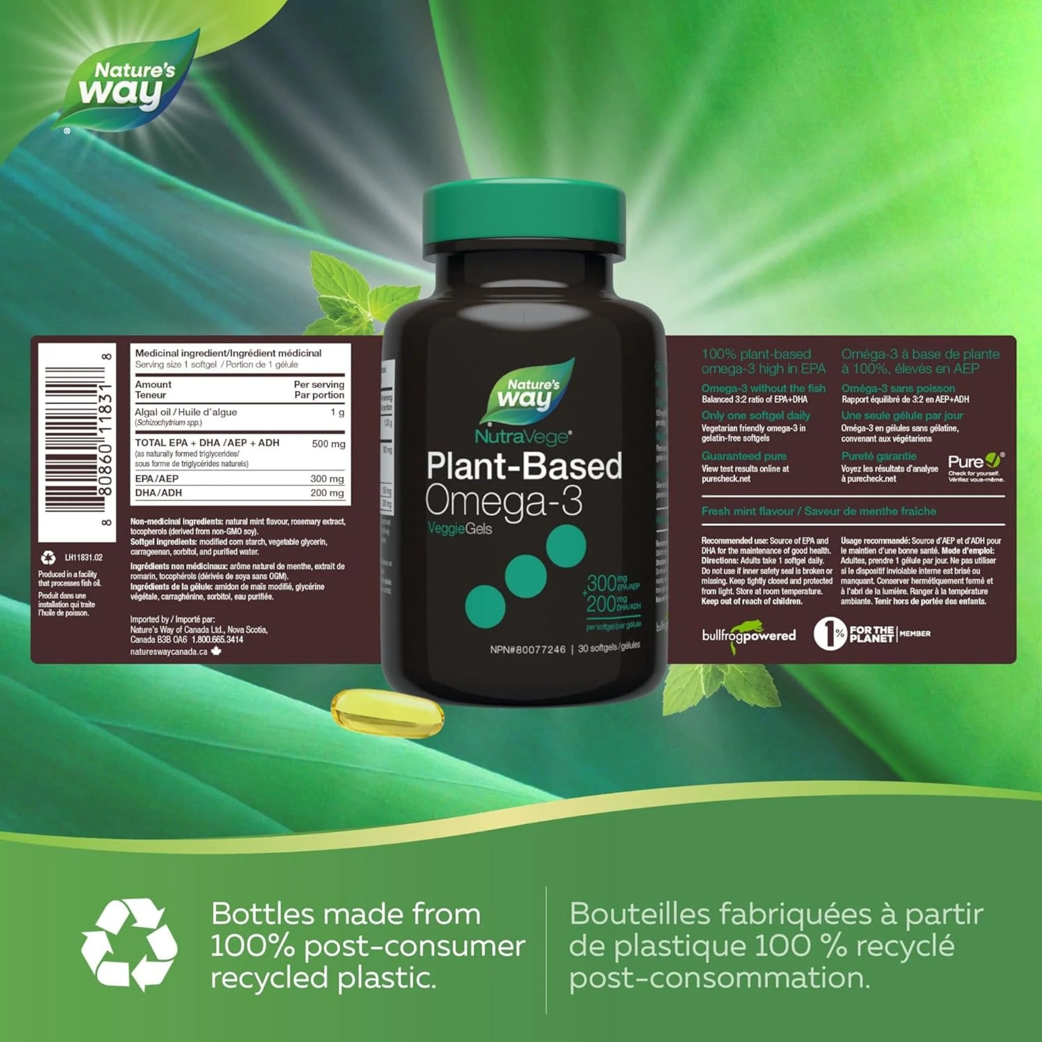 NutraSea NutraVege Omega-3 Plant Liquid Gels - Image 10