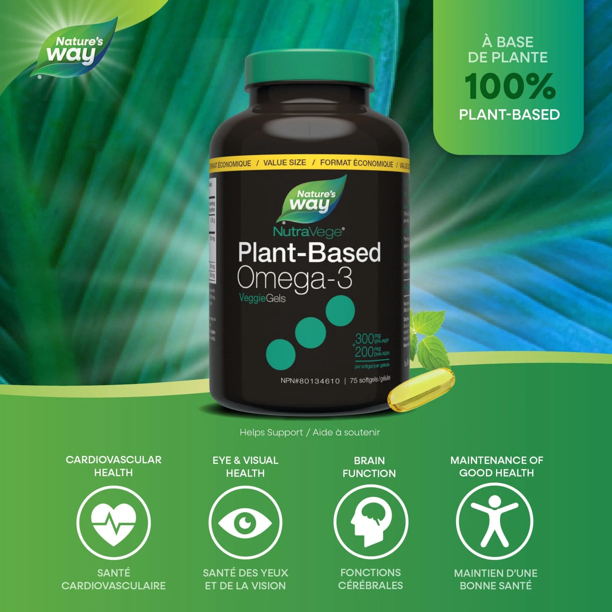 NutraSea NutraVege Omega-3 Plant Liquid Gels - Image 5