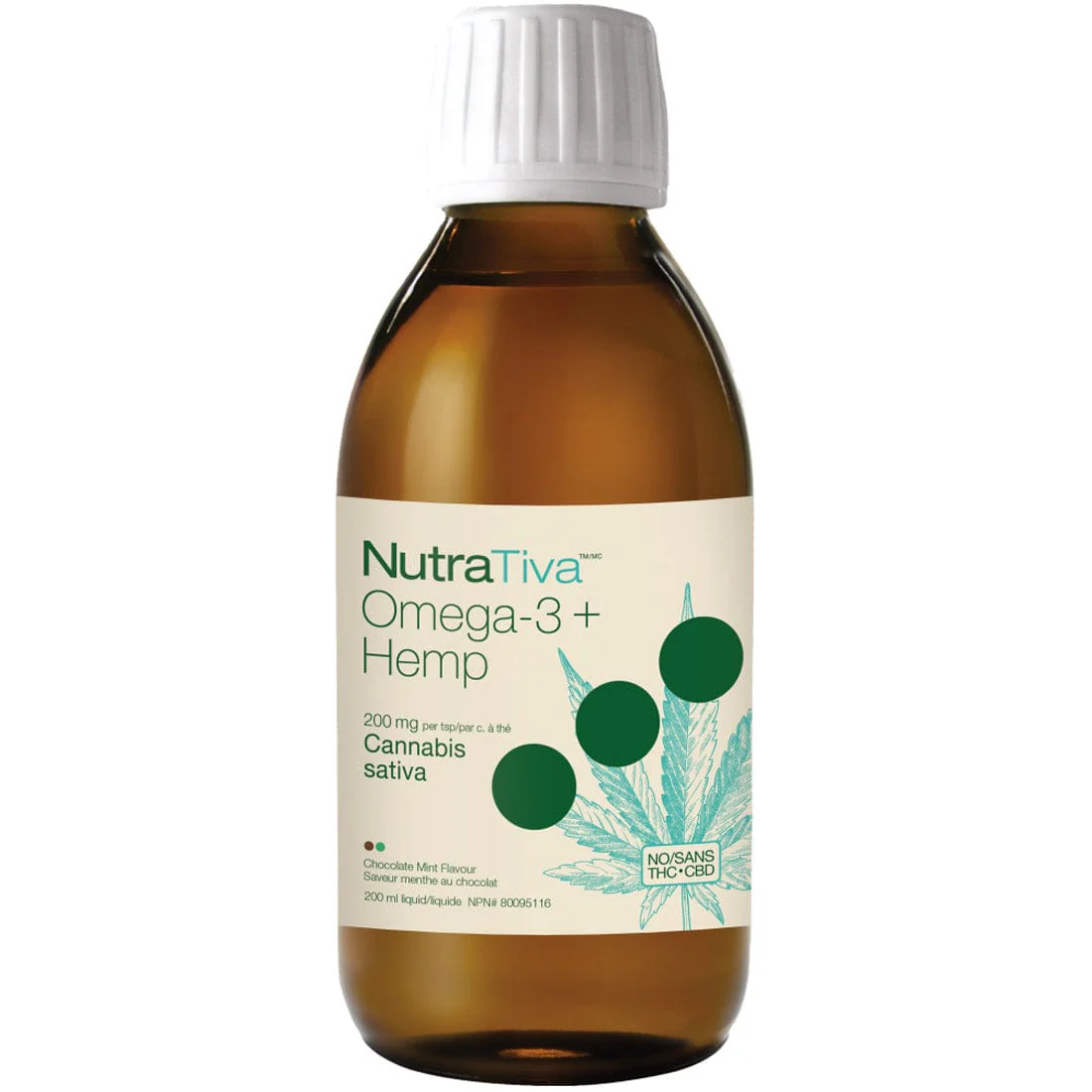 NutraTiva Hemp Omega (200mg Cannabis Sativa), 200ml - Image 2