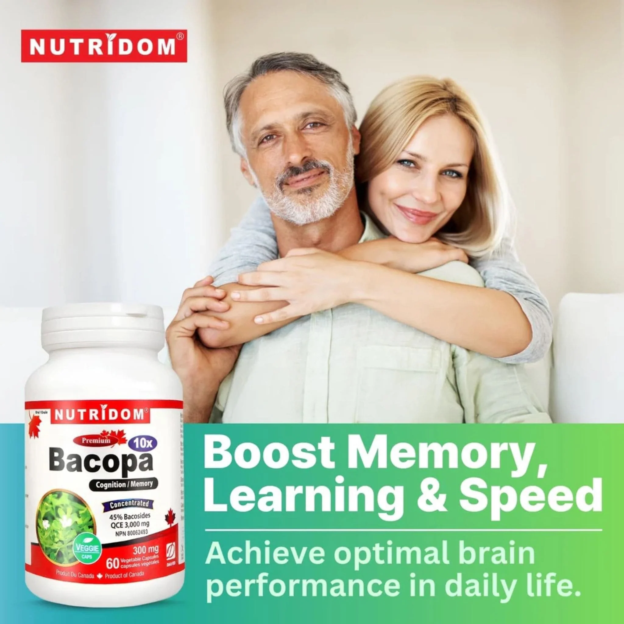 Nutridom Bacopa 10x, 300mg, 45% Bacosides, Supports Cognitive Health, 60 Vegetable Capsules - Image 7