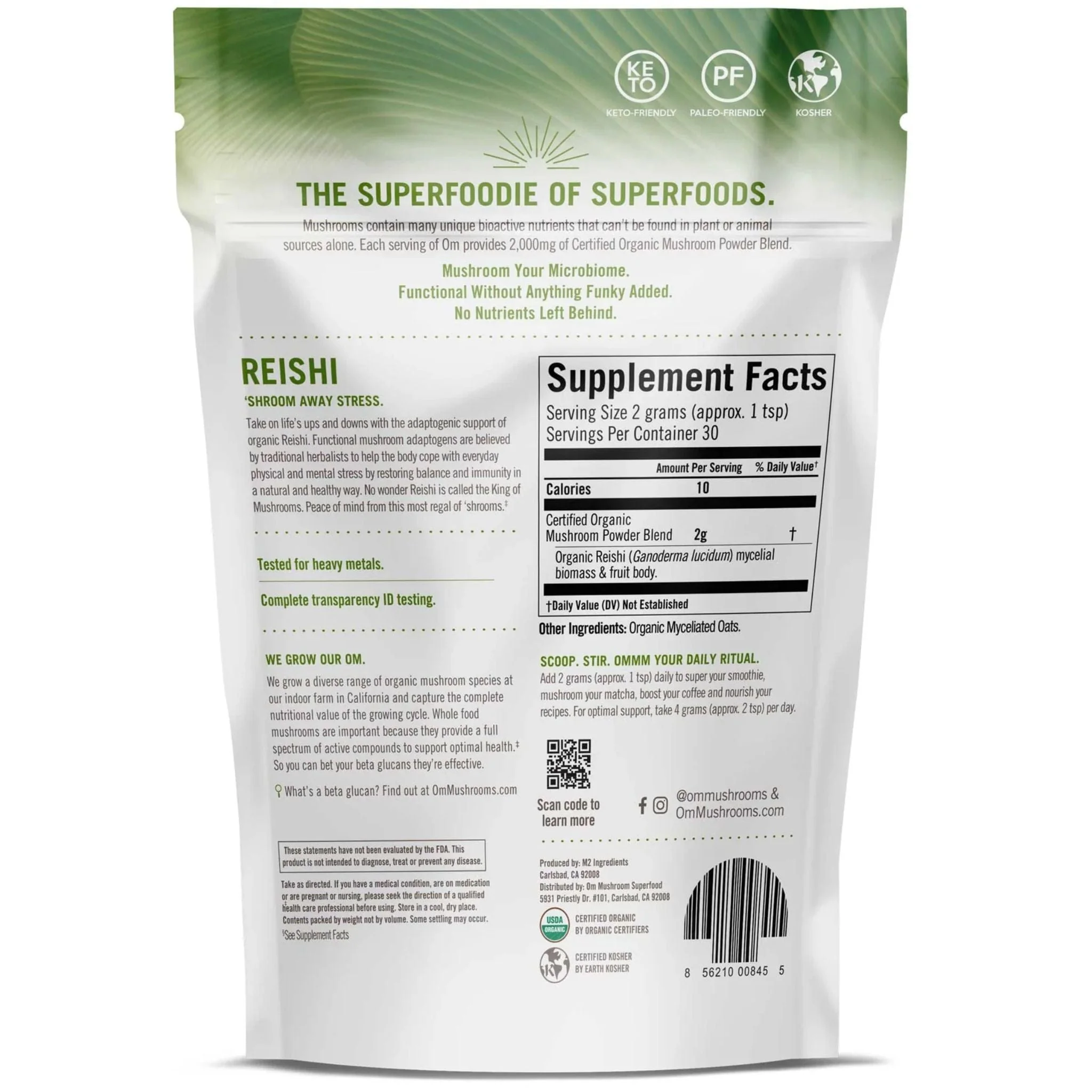 OM Mushroom Organic Reishi Mushroom Powder, 60g - Image 2