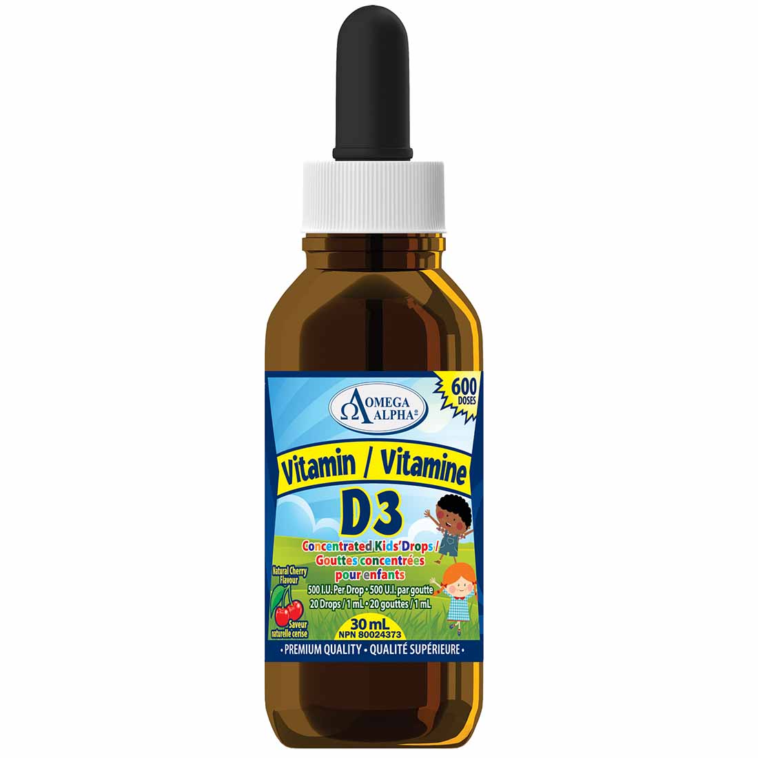 Omega Alpha Vitamin D3 for Kids 500IU, 30ml - Image 2
