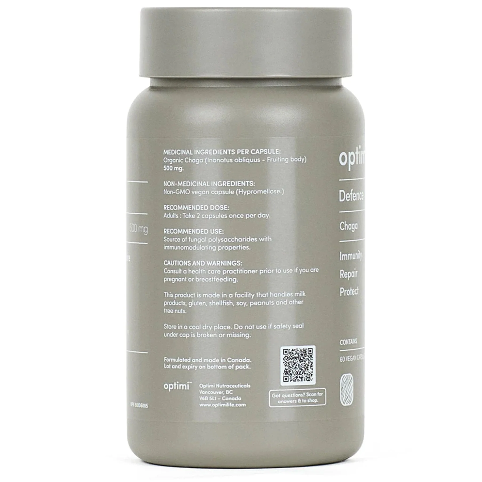 Optimi Defence Chaga, Protect & Repair Immunity,  60 Vegetable Capsules - Image 2