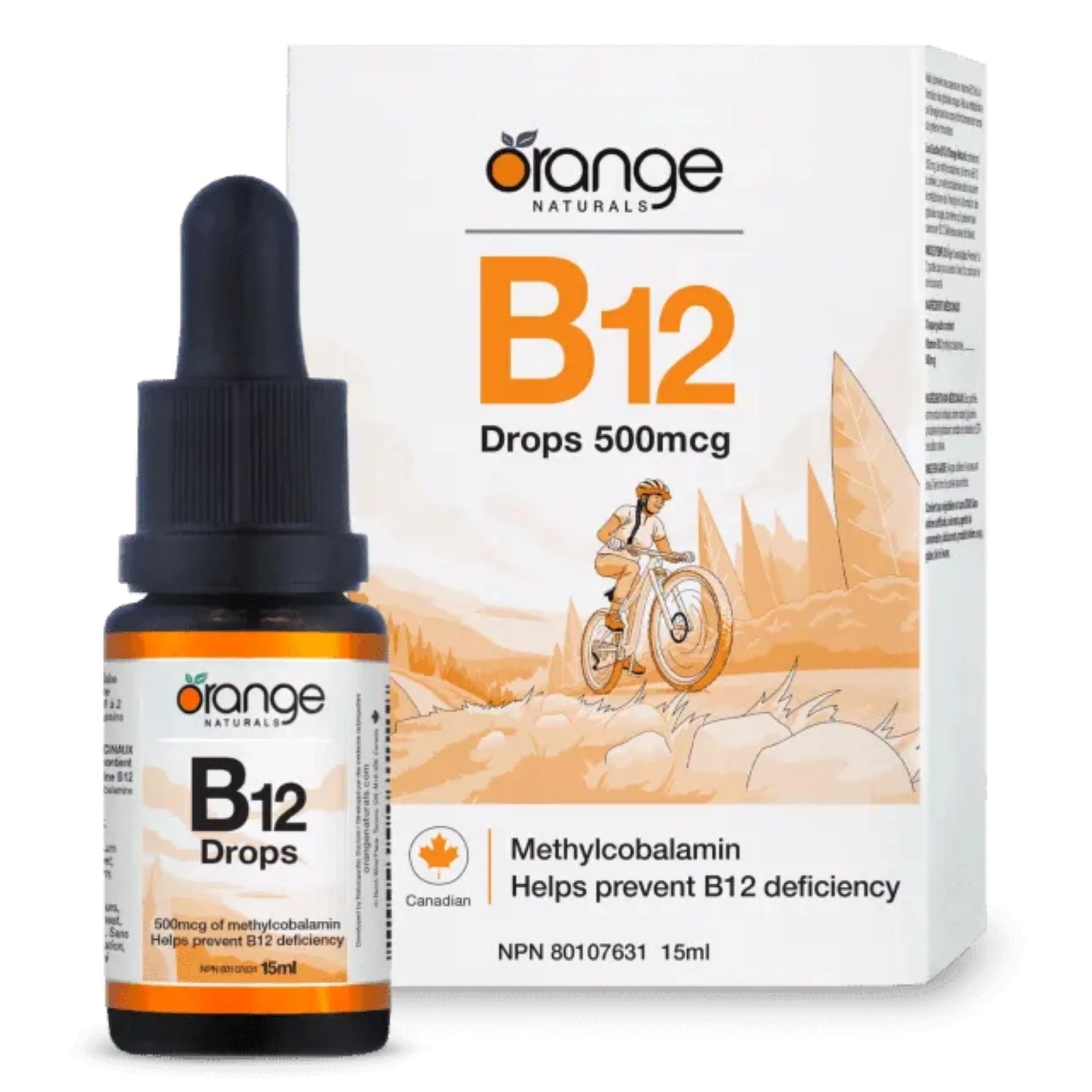 Orange Naturals B12 Drops 500mcg, 15ml, Blueberry Flavour