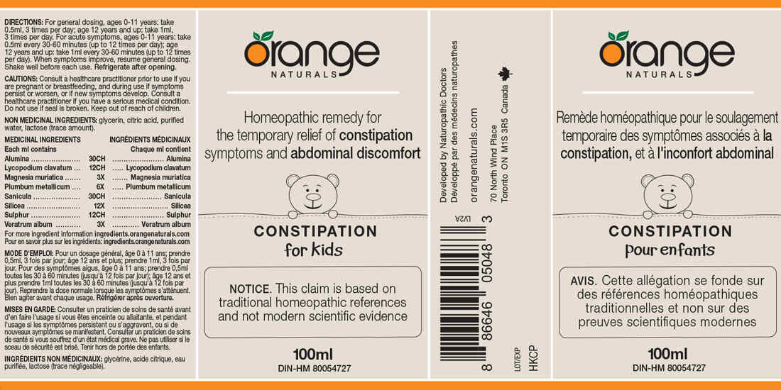 Orange Naturals Constipation (for kids) Homeopathic, 100ml - Image 2