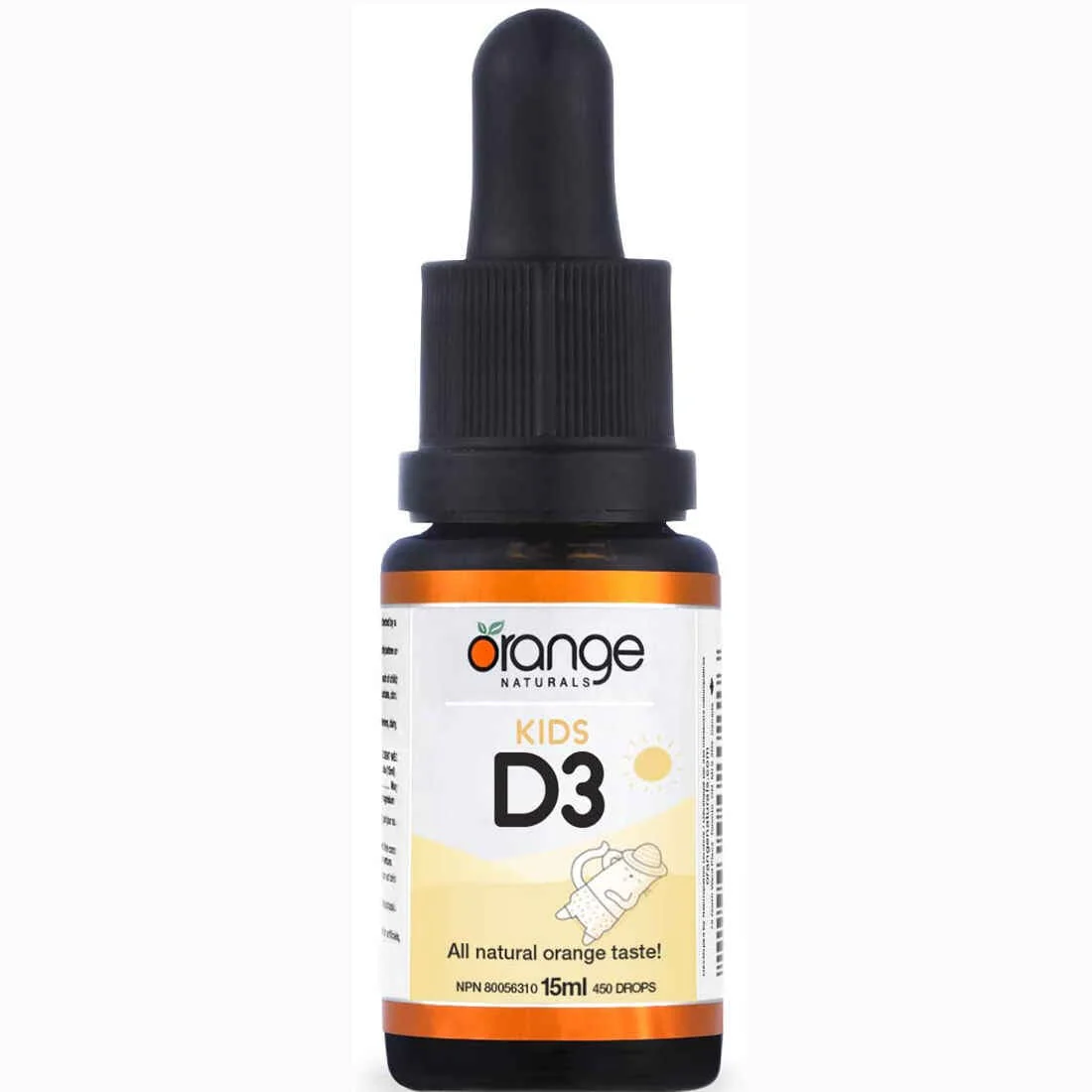 Orange Naturals D3 Drops for Kids 400IU, 450 Drops (15ml) - Image 2