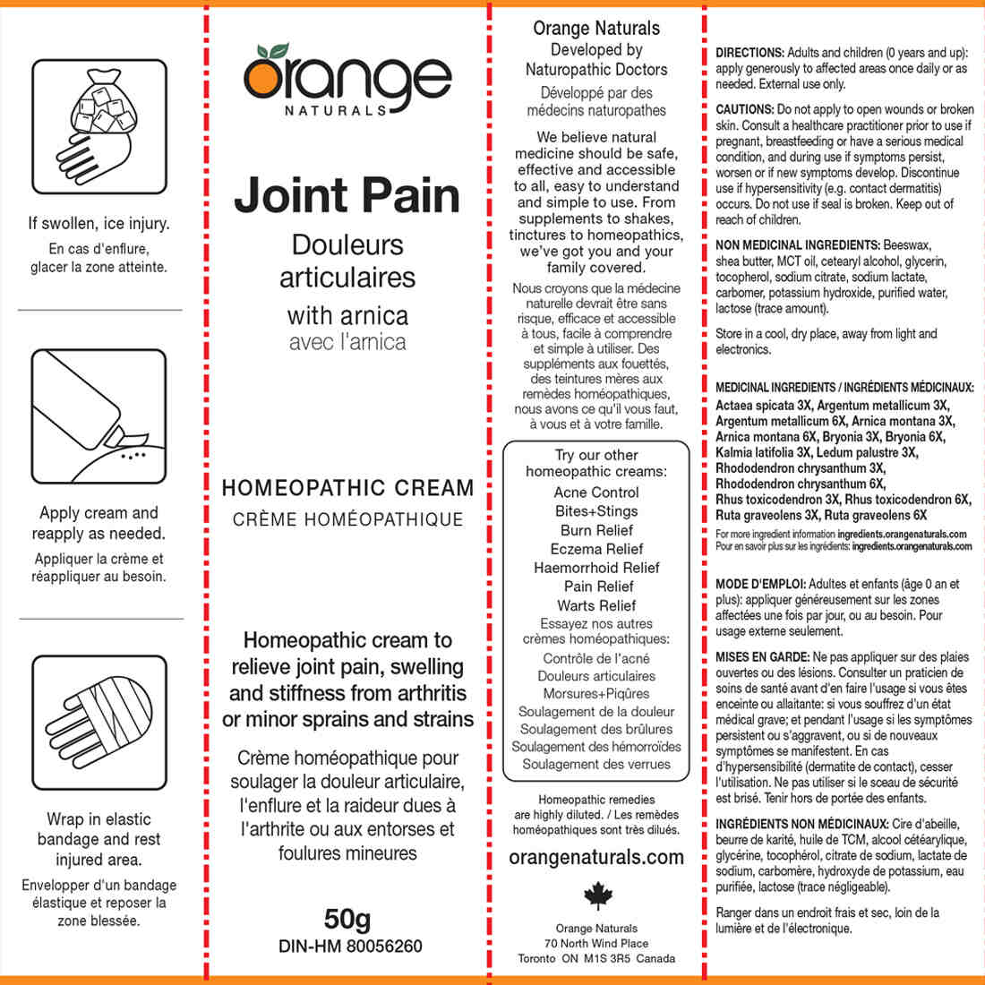 Orange Naturals Joint Pain Homeopathic Cream, 50g - Image 2