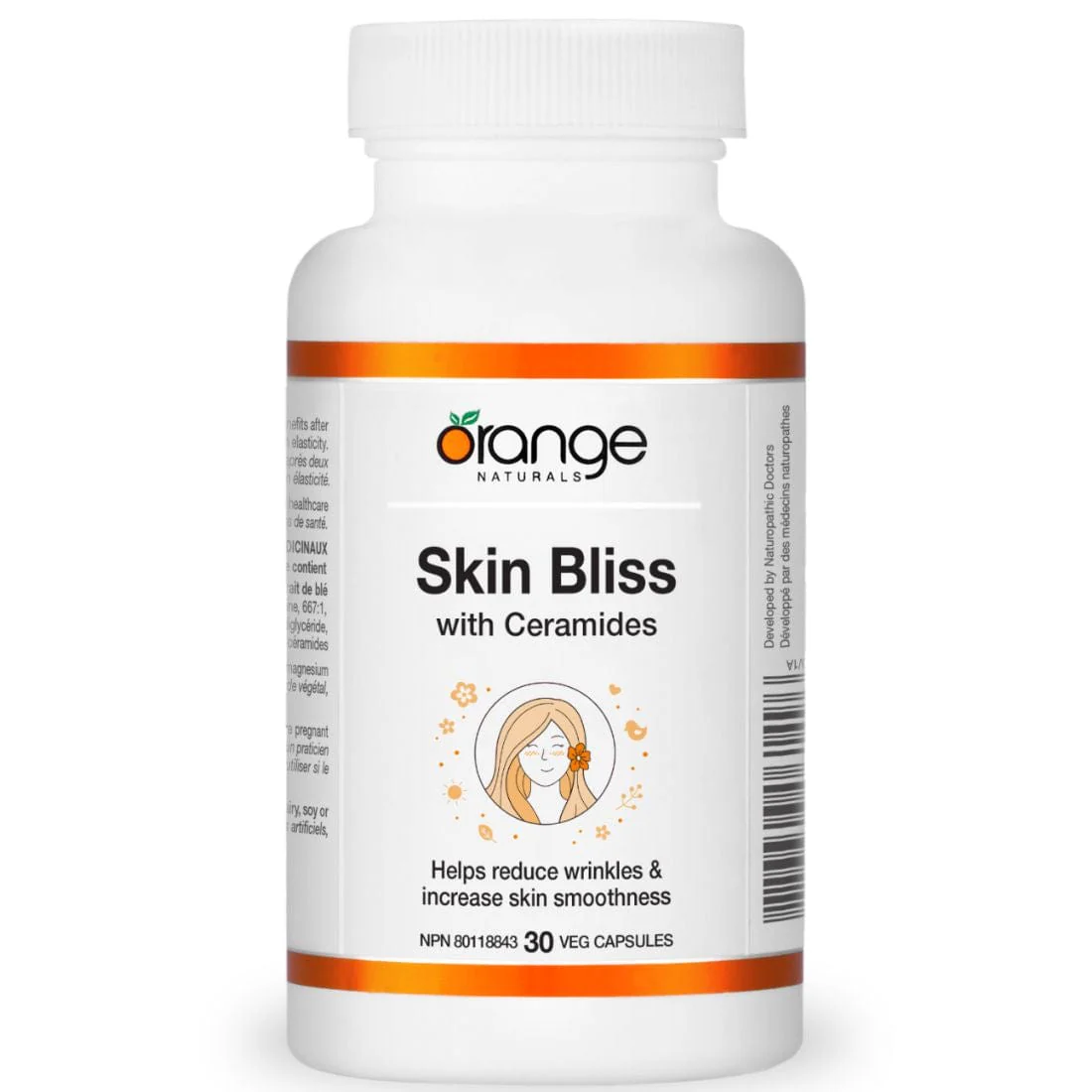 Orange Naturals Skin Bliss with Ceramides, 30 Vegetable Capsules