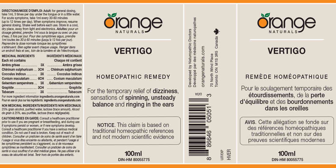 Orange Naturals Vertigo Homeopathic, 100ml - Image 2