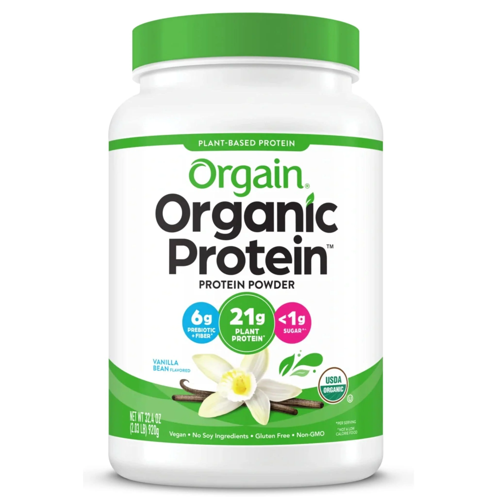 Orgain Organic Protein Powder, 21g of Plant Based Protein, 920g
