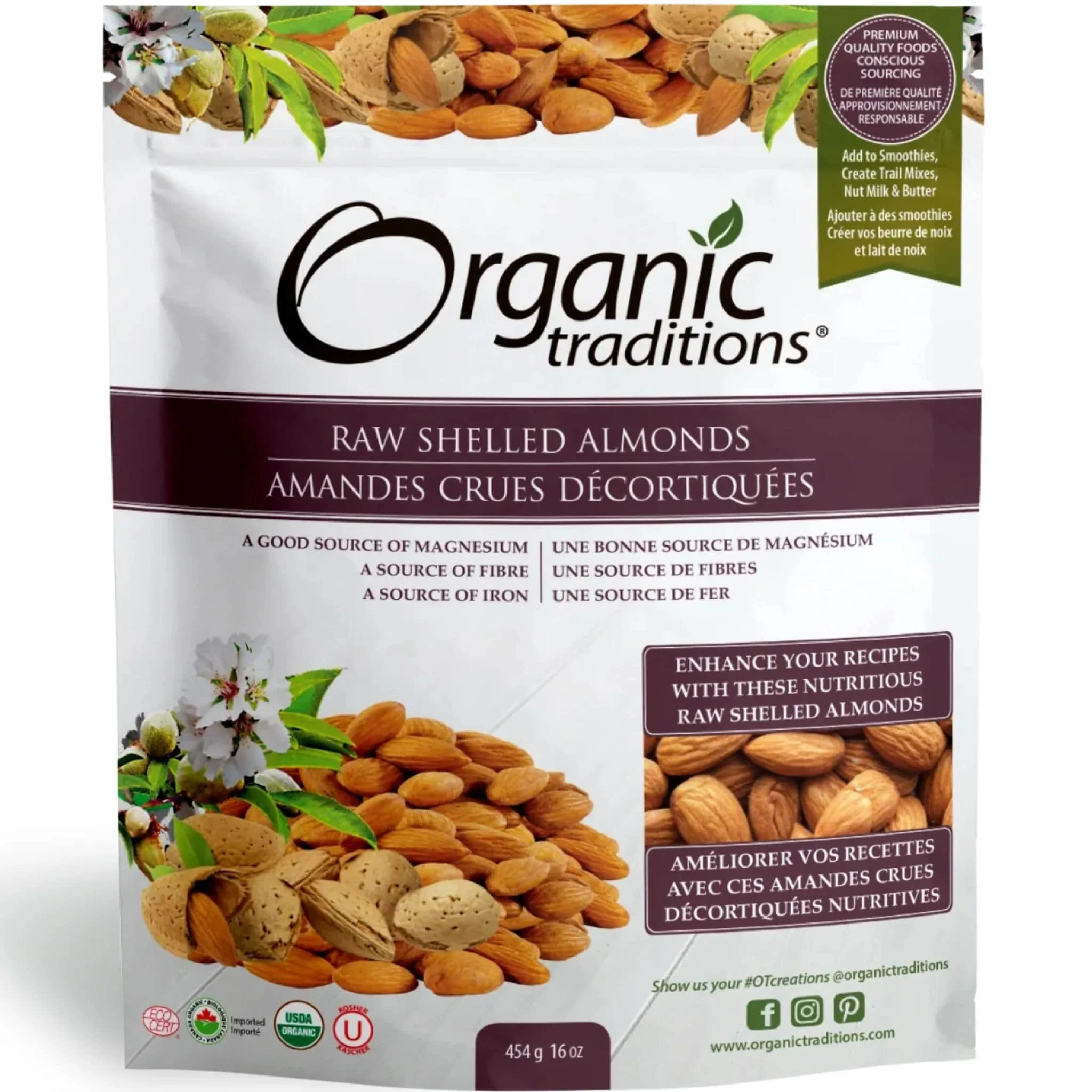 Organic Traditions Raw Shelled Almonds