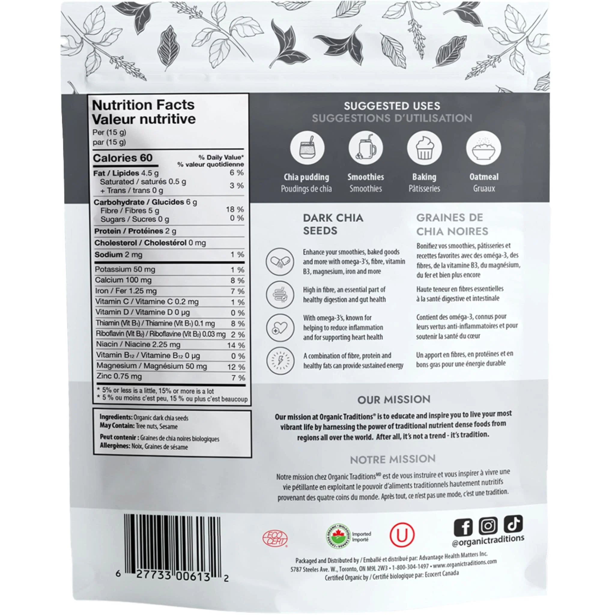 Organic Traditions Chia Seeds (Dark Whole) - Image 2