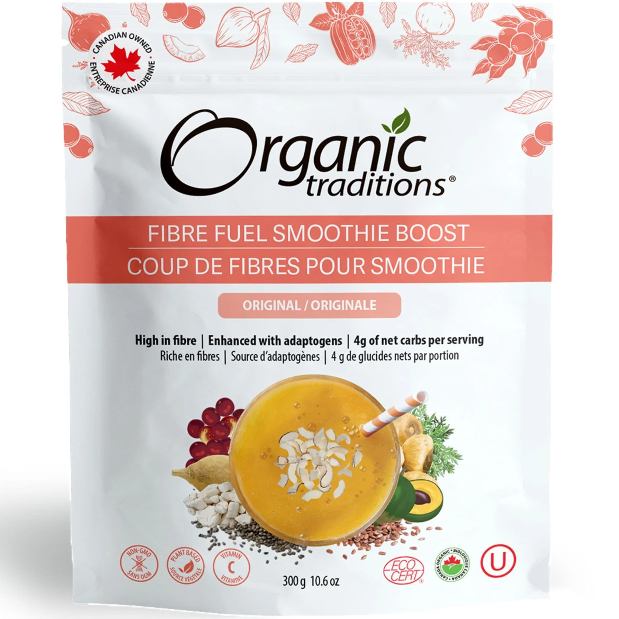Organic Traditions Fibre Fuel Smoothie Boost, Original, 300g