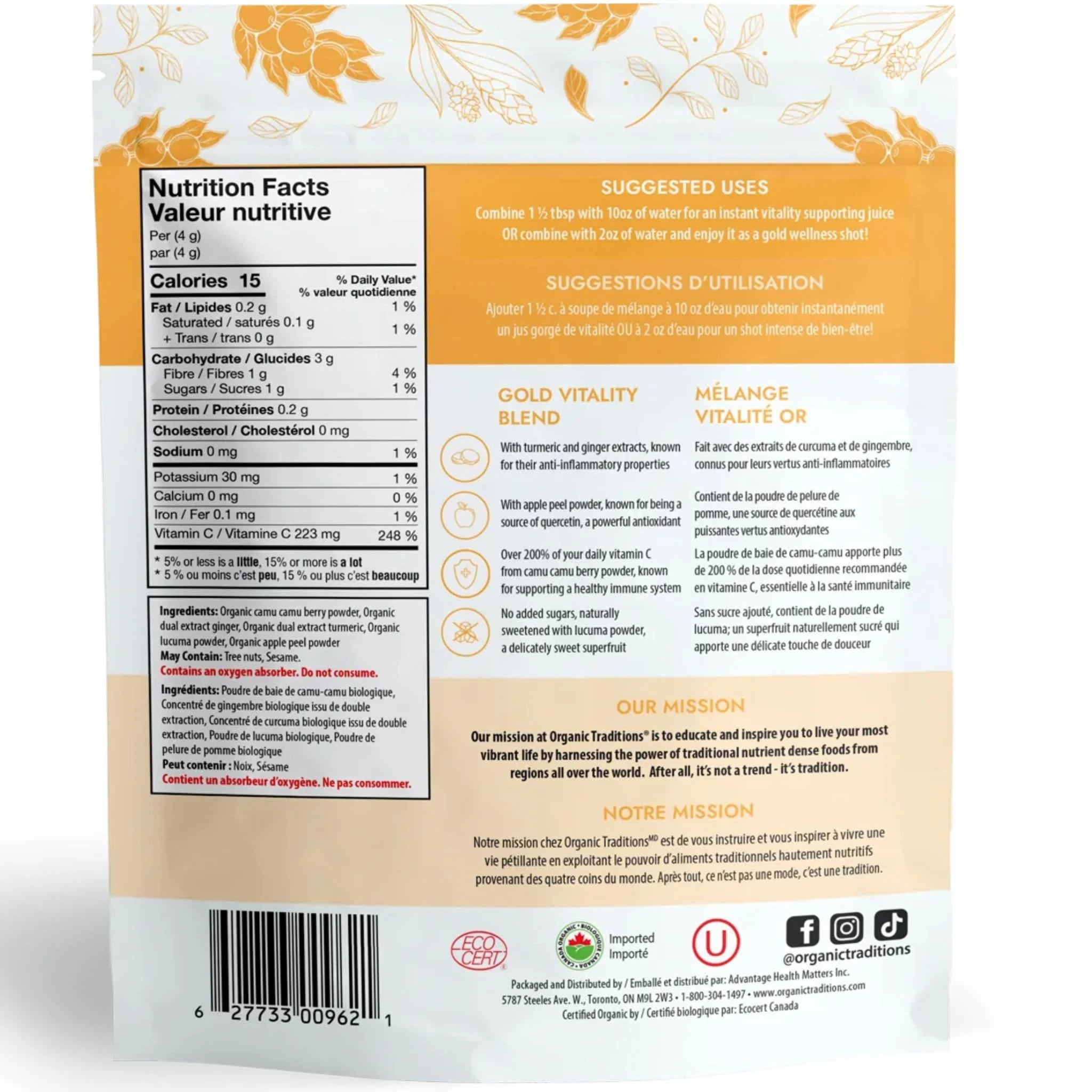 Organic Traditions Gold Vitality Blend, 80g - Image 2
