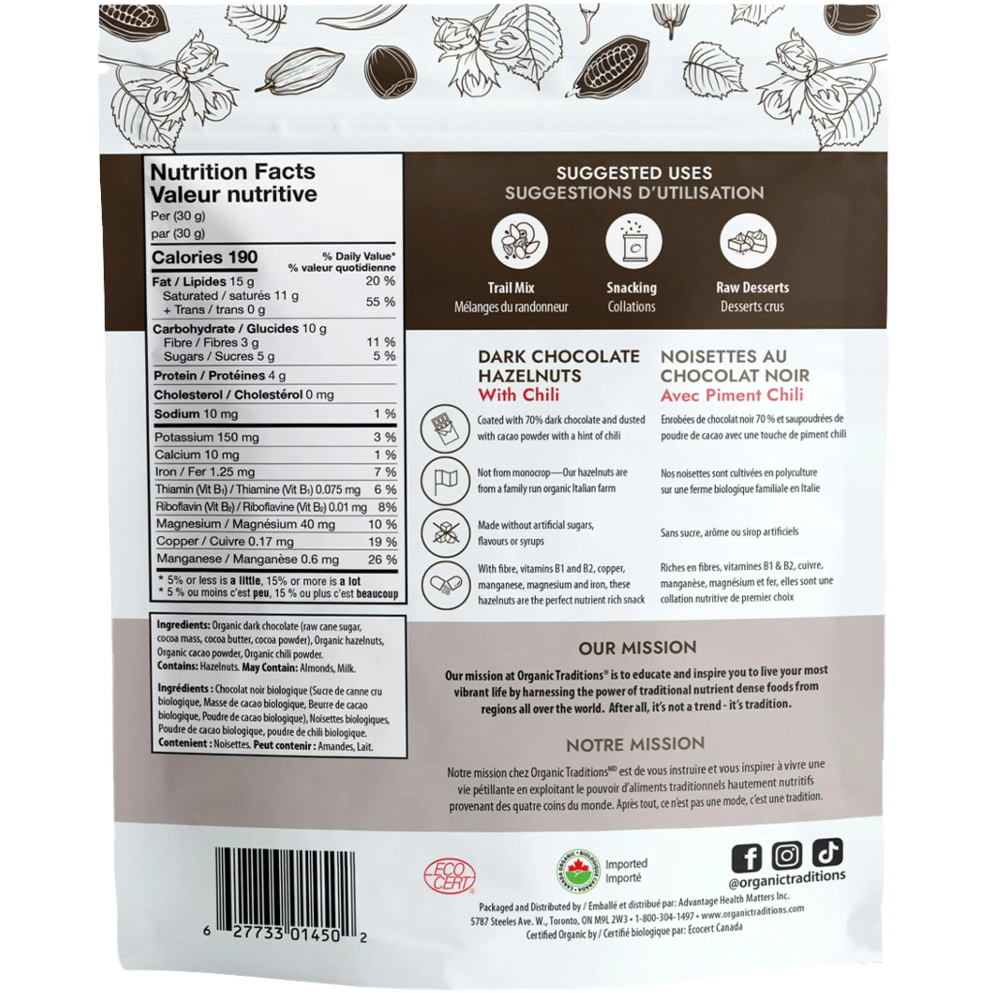 Organic Traditions Organic Dark Chocolate Covered Hazelnuts with Chili - Image 4
