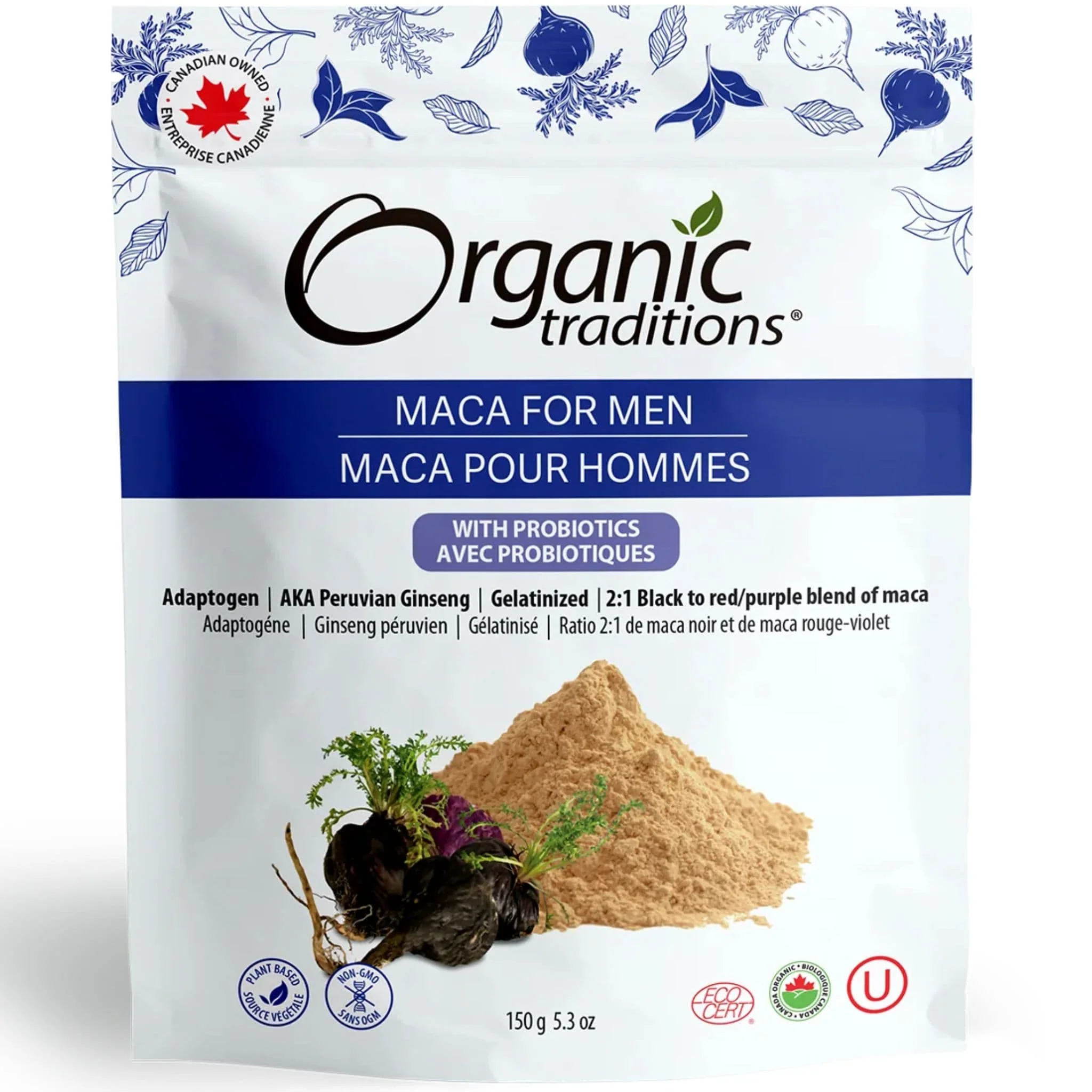 Organic Traditions Maca Men's Powder with Probiotics, 150g