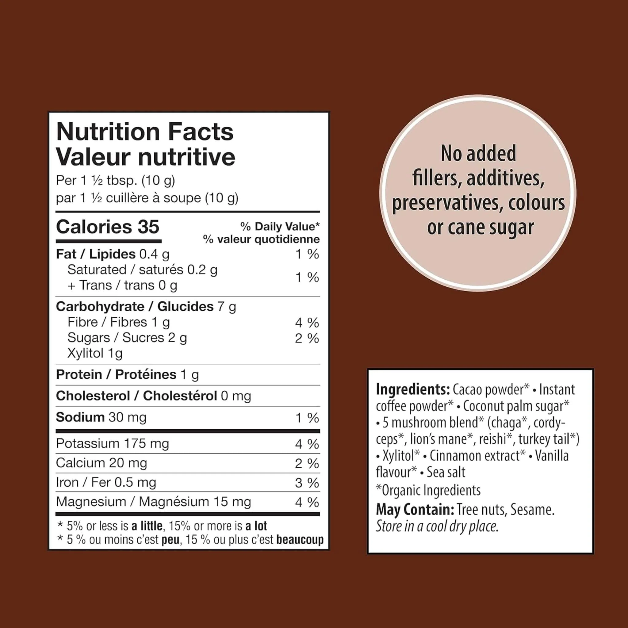 Organic Traditions Mocha, 5 Mushroom Coffee Blend, 100g - Image 3
