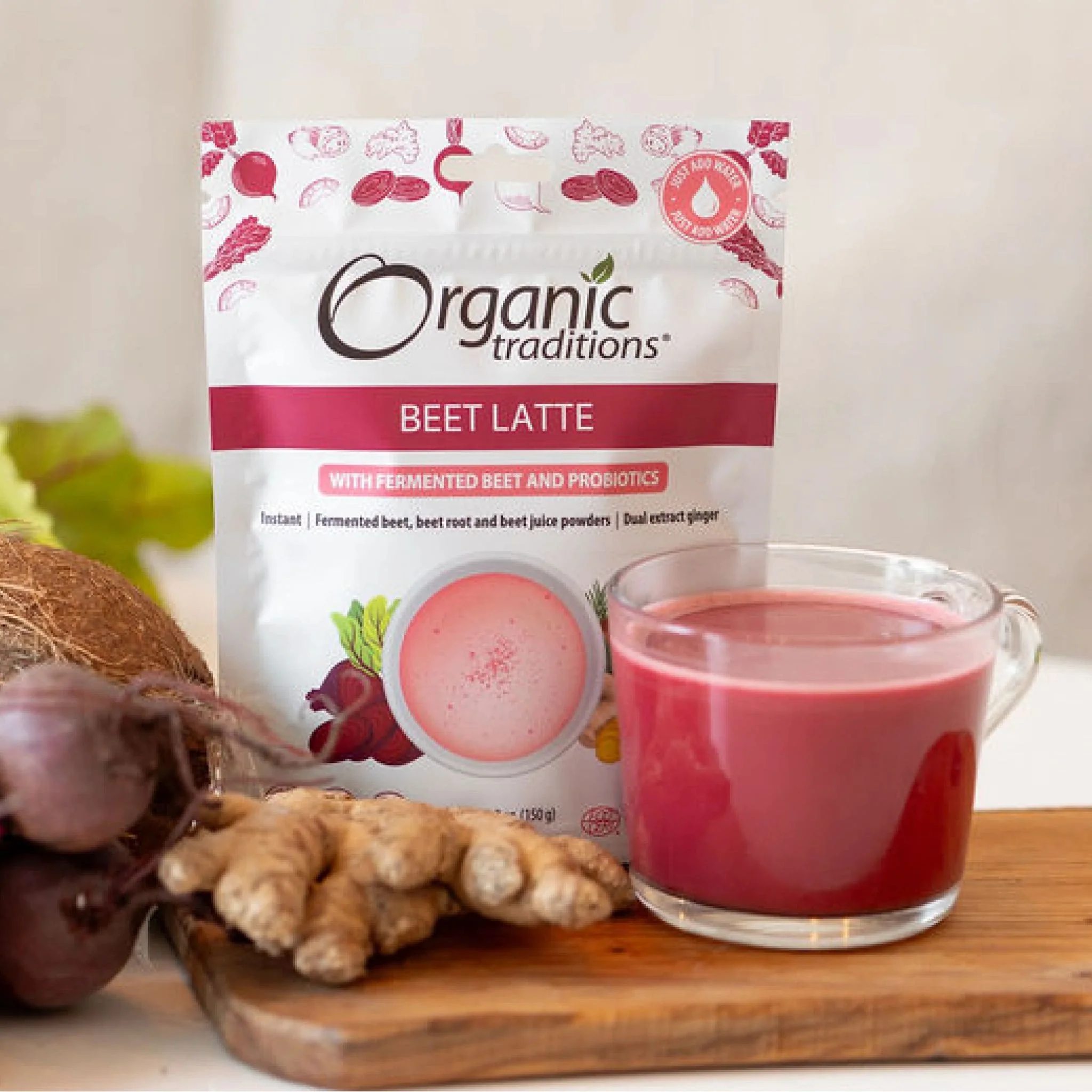Organic Traditions Organic Beet Latte with Fermented Beets and Probiotics, 150g - Image 5