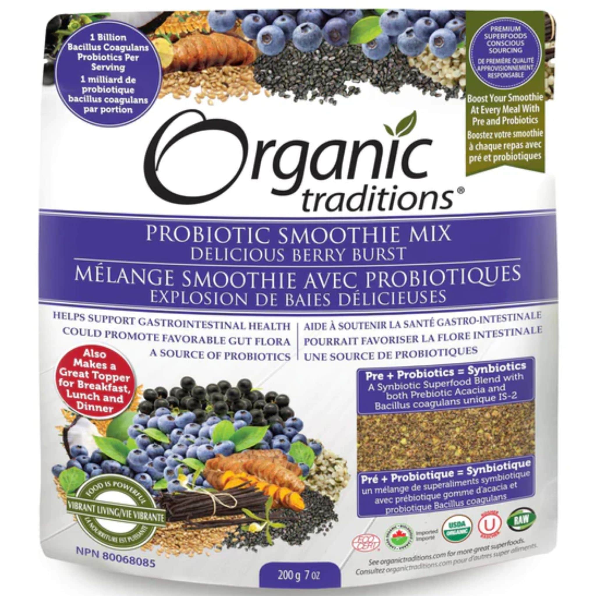 Organic Traditions Probiotic Smoothie Mix, 200g - Image 2