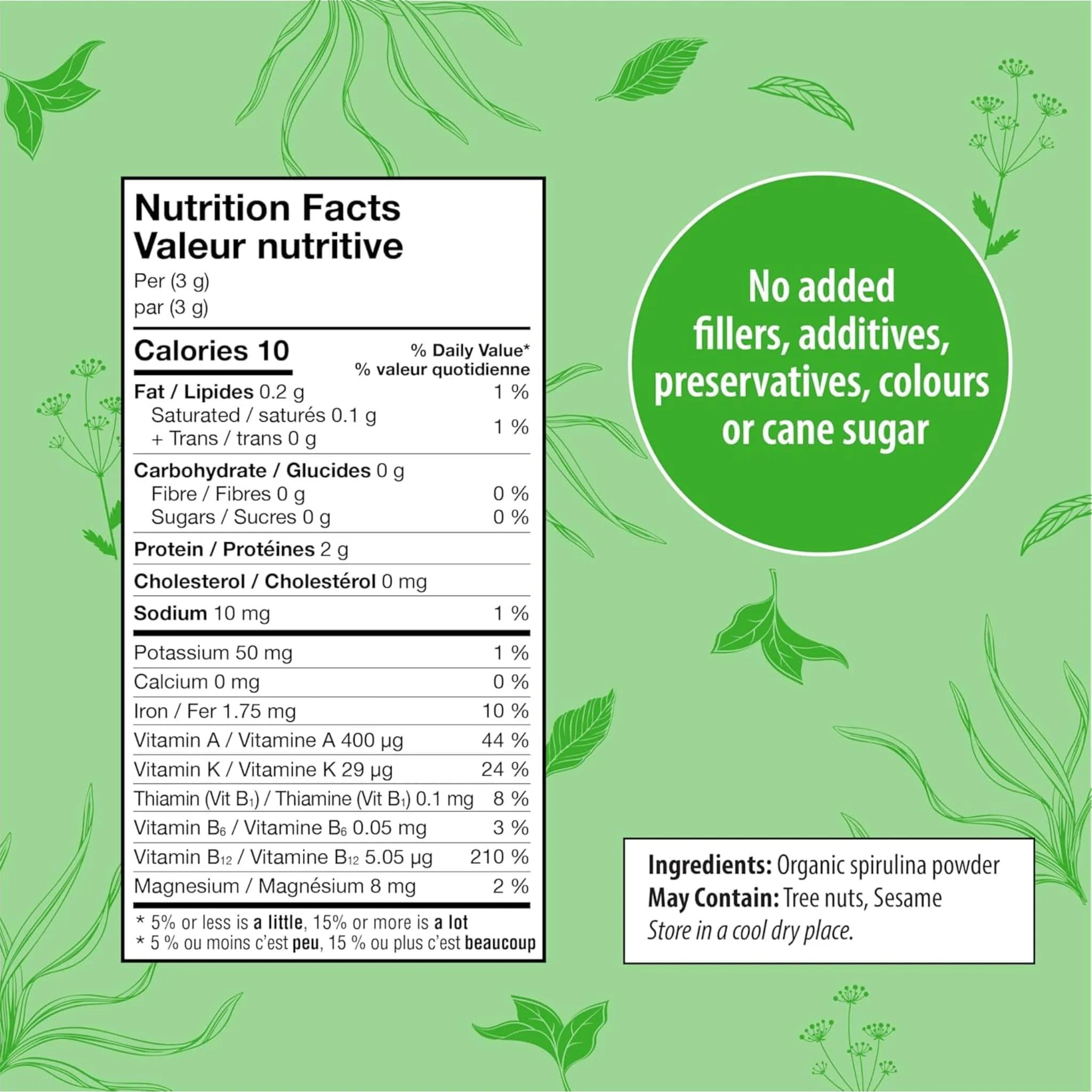Organic Traditions Spirulina Powder (No Fillers or Additives), 150g - Image 3