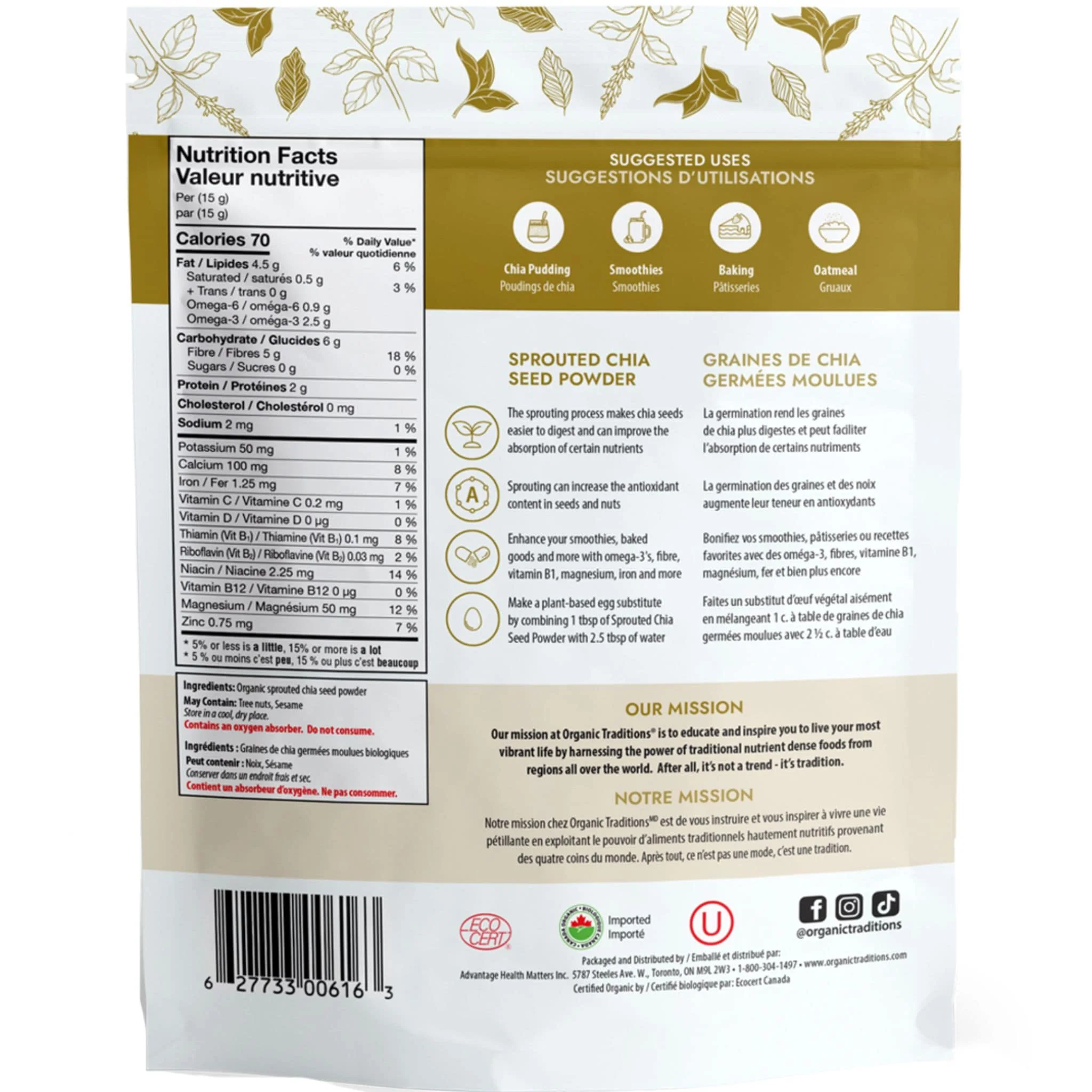 Organic Traditions Sprouted Chia Seed Powder - Image 2