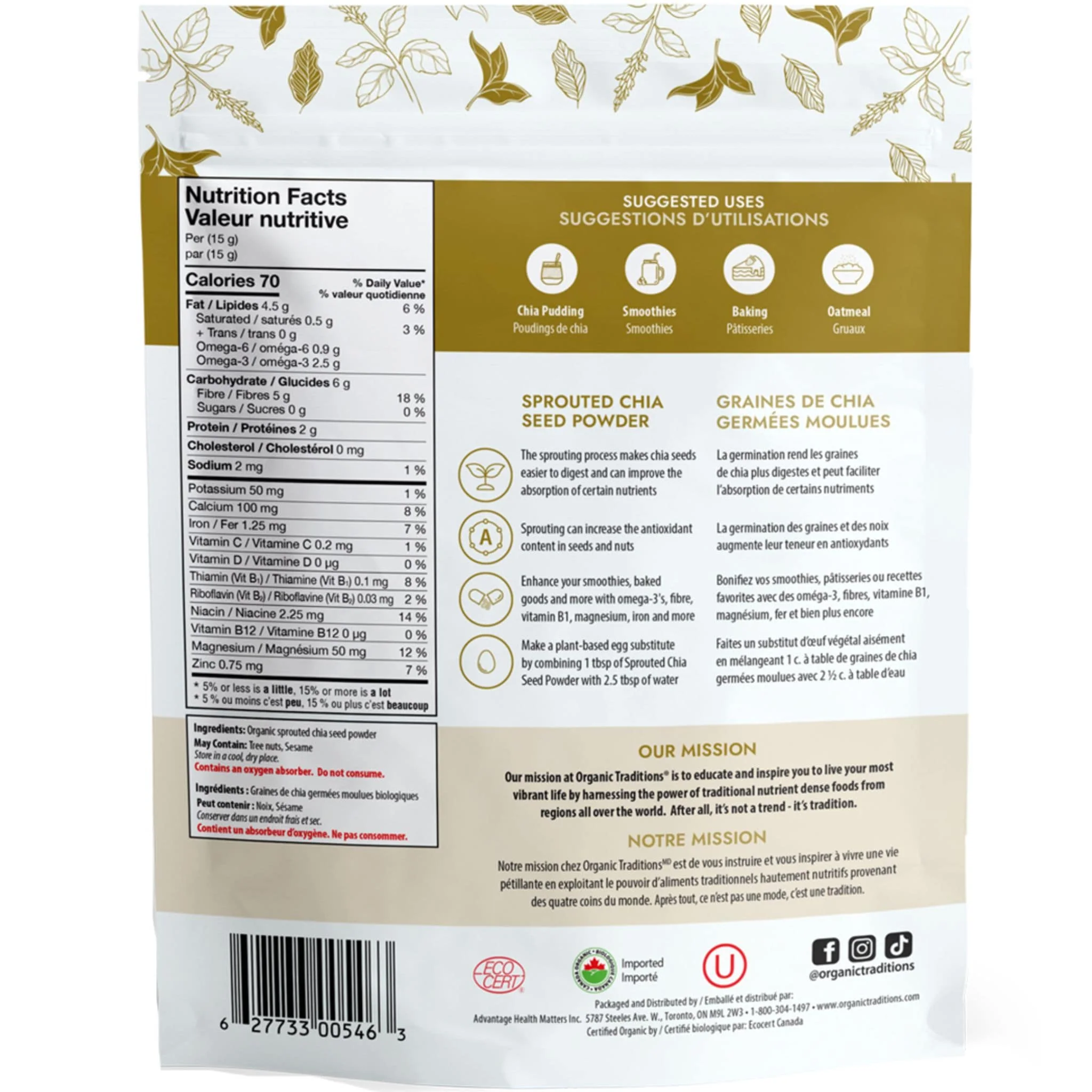 Organic Traditions Sprouted Chia Seed Powder - Image 4
