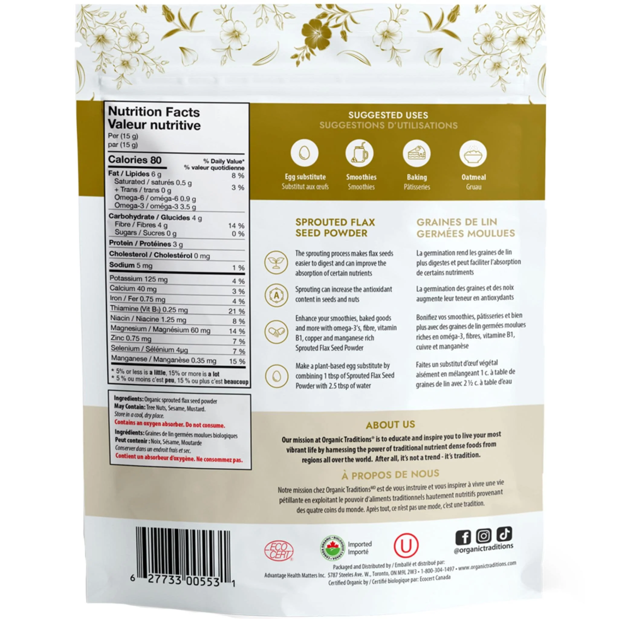 Organic Traditions Sprouted Flax Seed Powder - Image 4