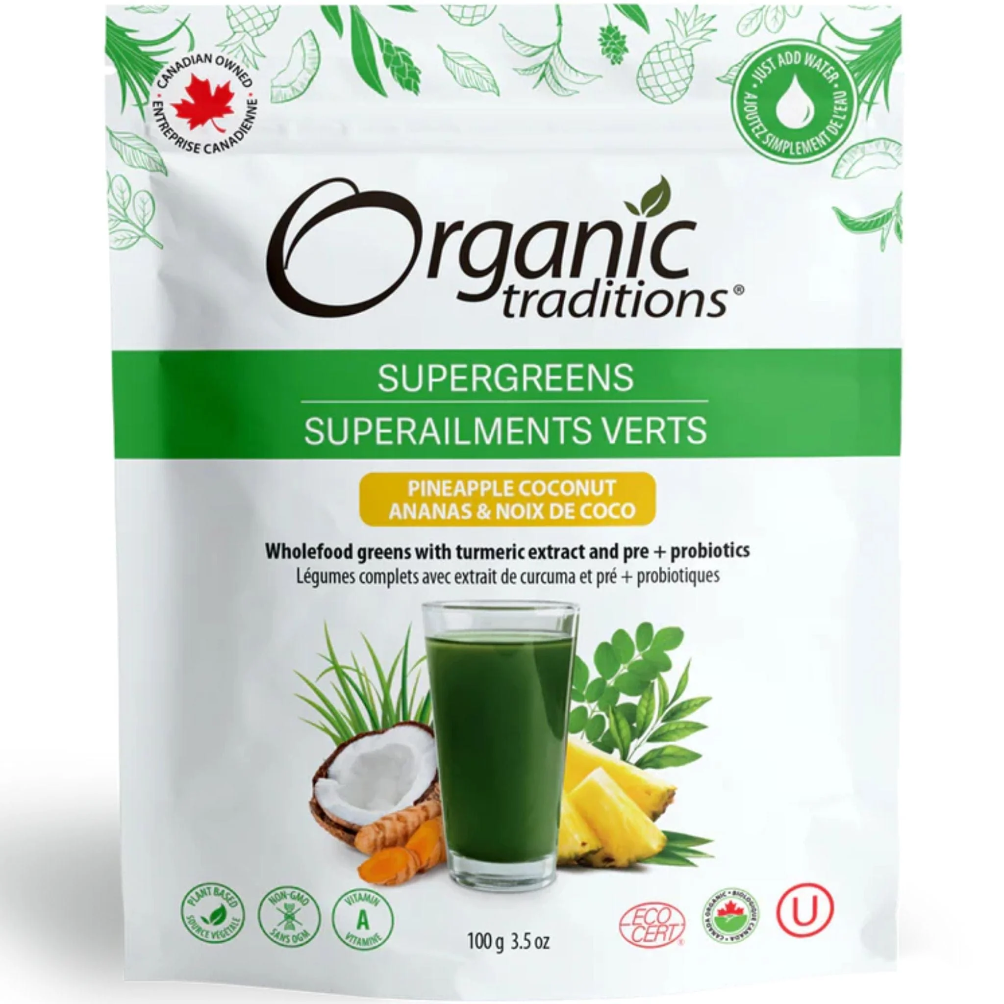 Organic Traditions Supergreens with Turmeric, Prebiotics and Probiotics, 100g - Image 11