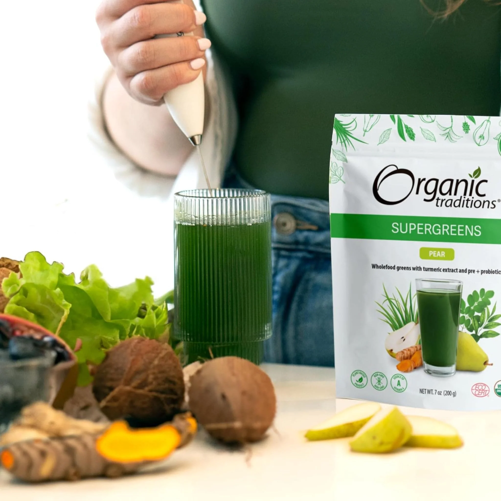 Organic Traditions Supergreens with Turmeric, Prebiotics and Probiotics, 100g - Image 20