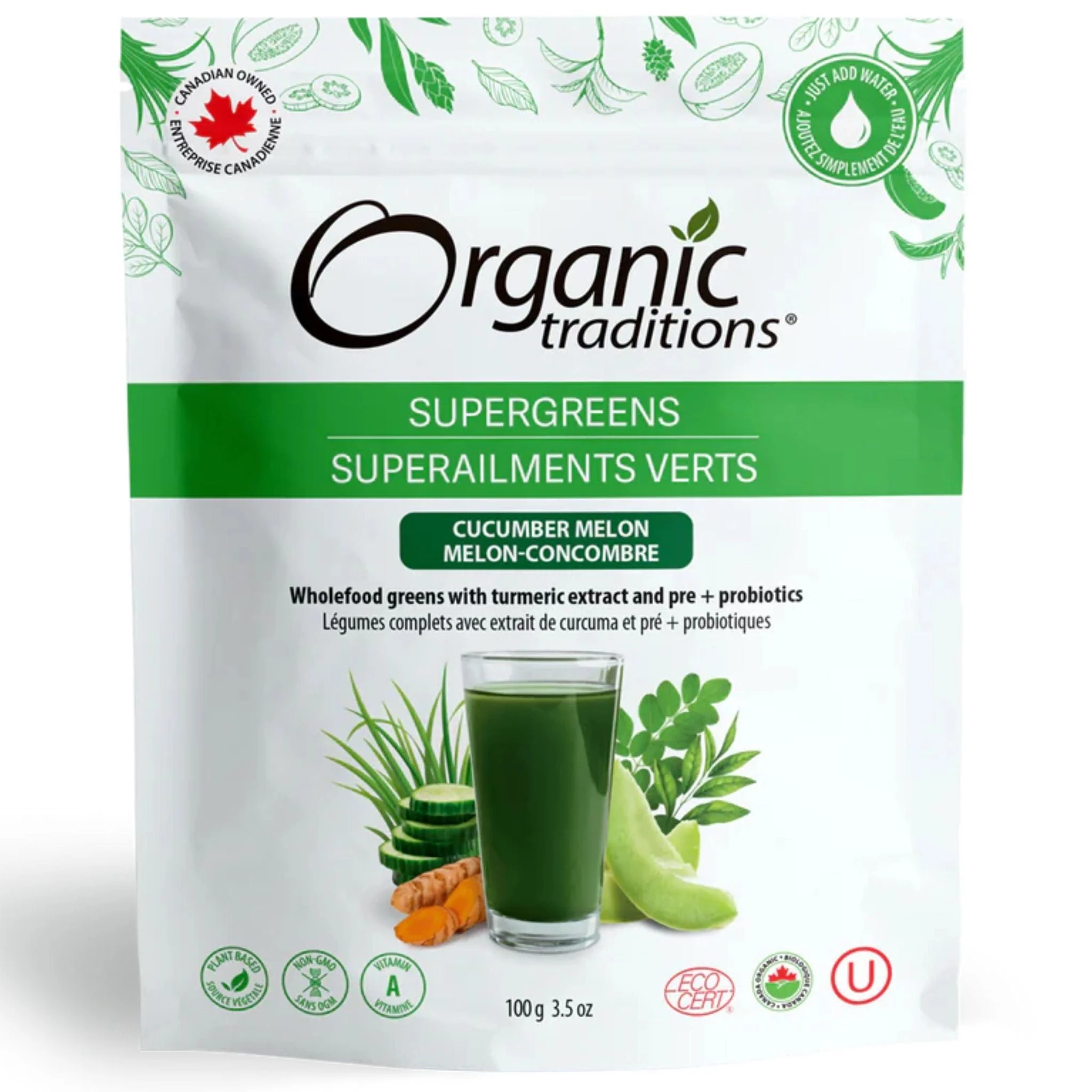 Organic Traditions Supergreens with Turmeric, Prebiotics and Probiotics, 100g - Image 6