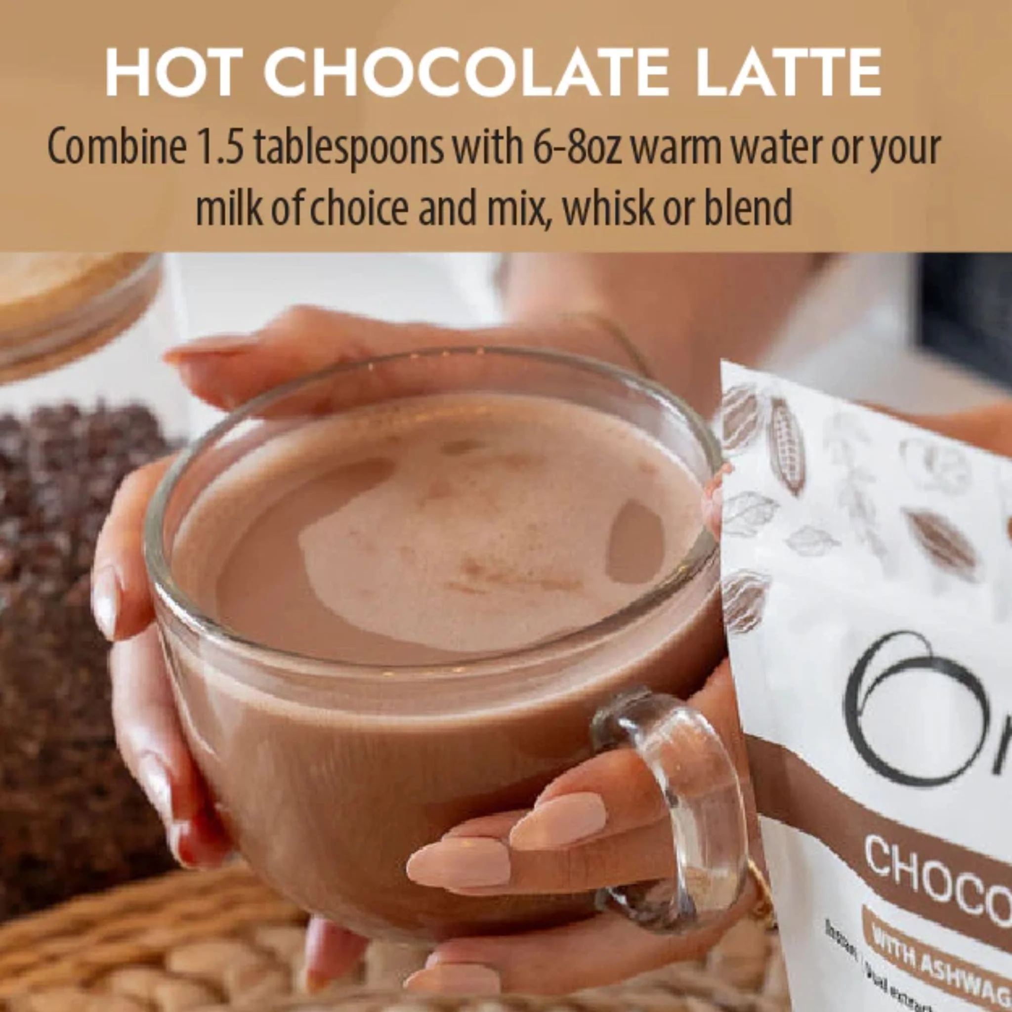 Organic Traditions Organic Chocolate Latte with Ashwagandha and Probiotics, 150g - Image 4