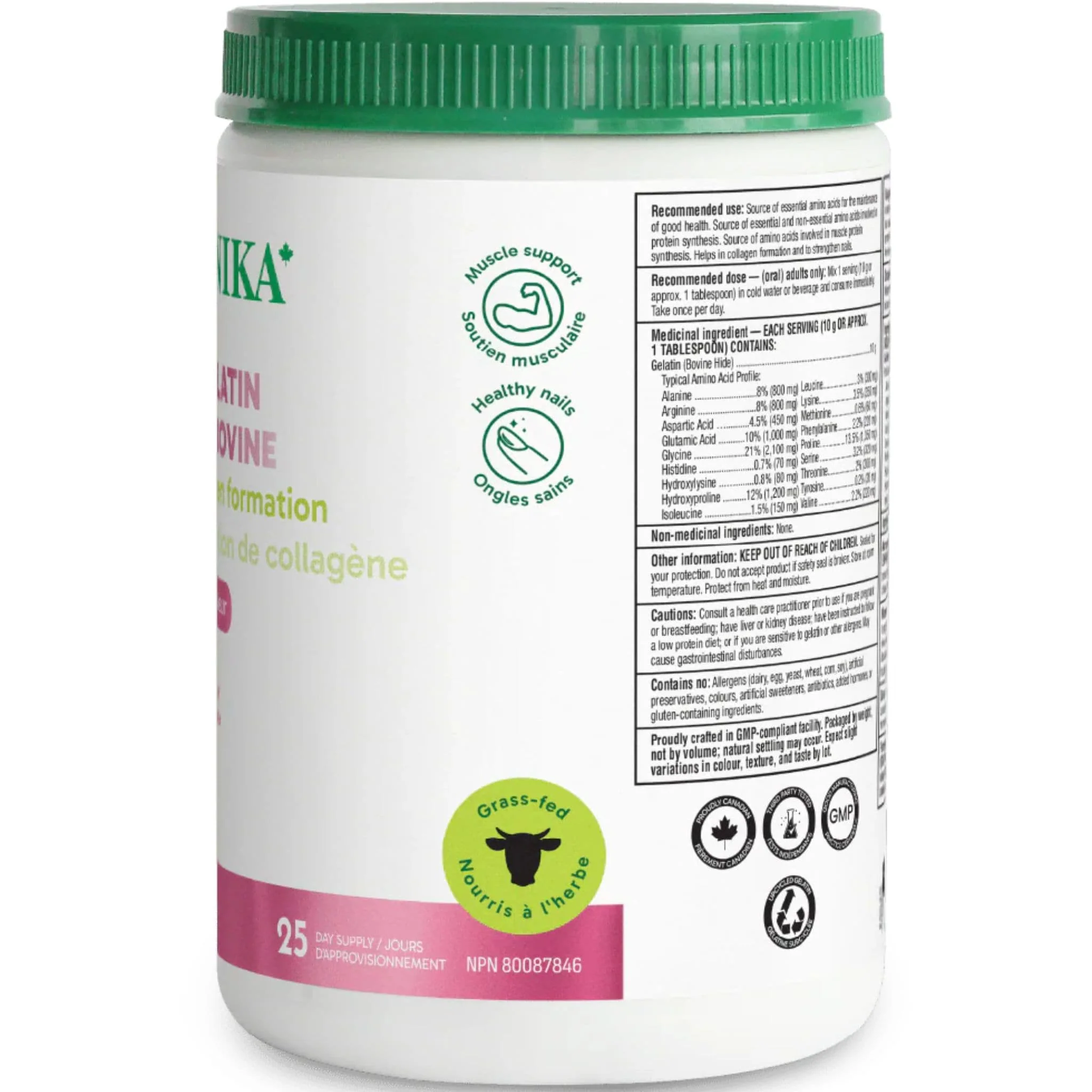 Organika Bovine Gelatin Powder, 100% Pure, Grass-Fed Flavourless Gelatin, 250g - Image 3
