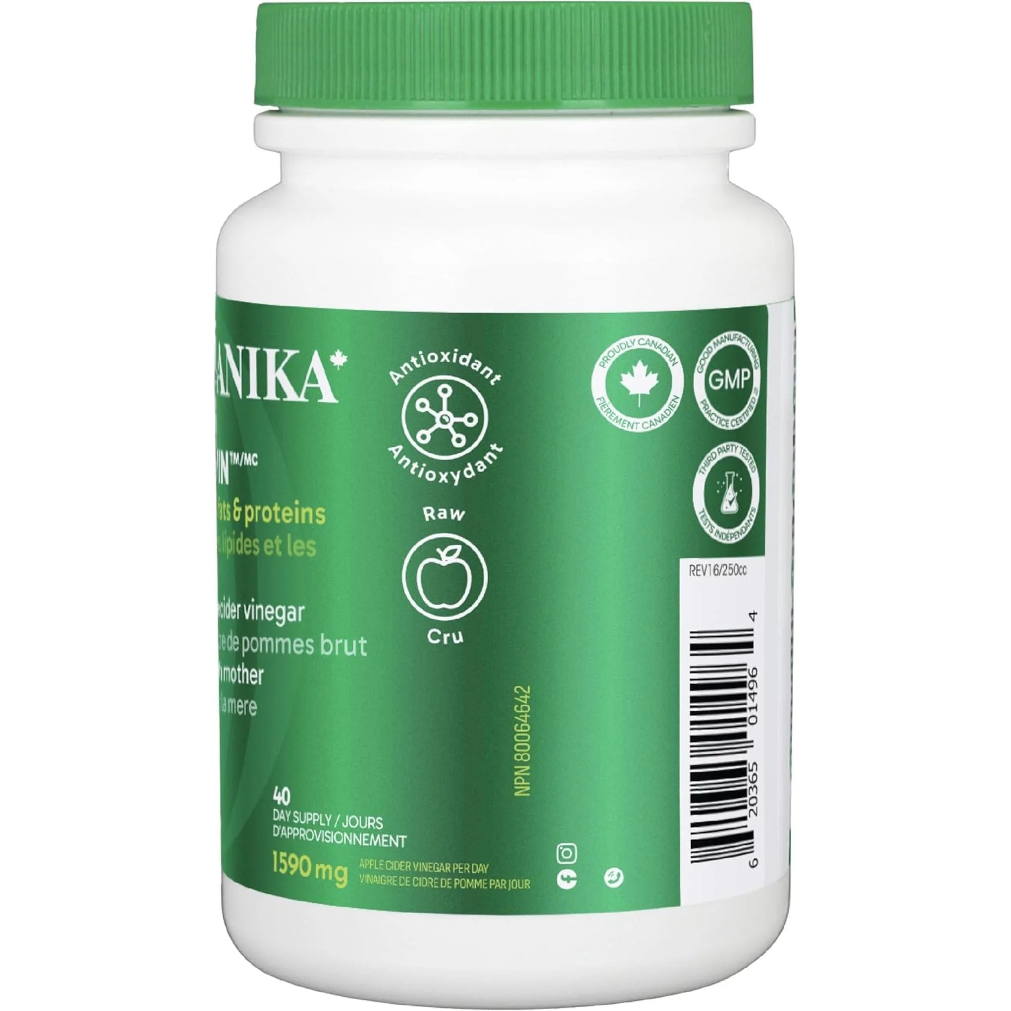 Organika Cider Vin Unrefined Apple Cider Vinegar 530mg Capsules - Image 10