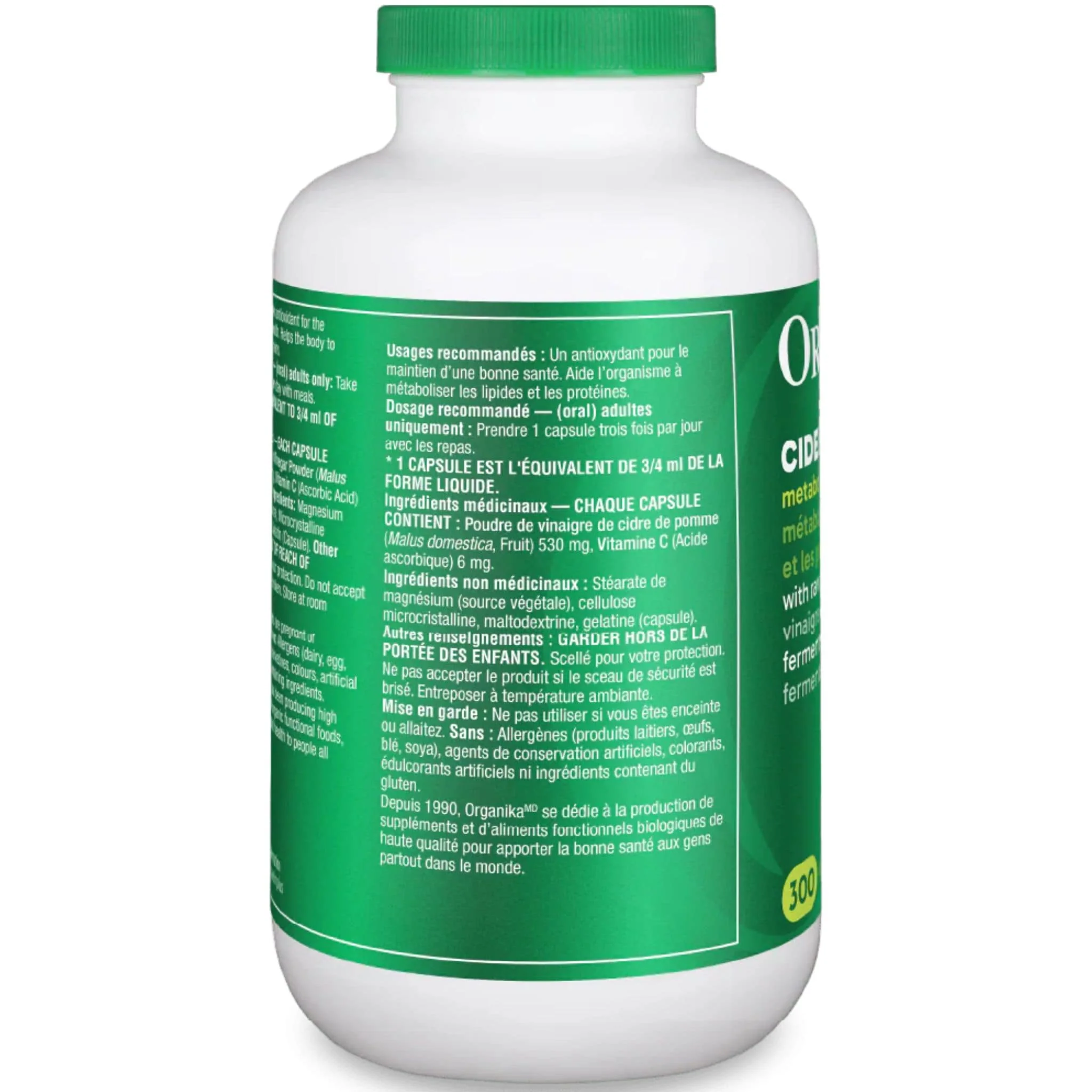 Organika Cider Vin Unrefined Apple Cider Vinegar 530mg Capsules - Image 4