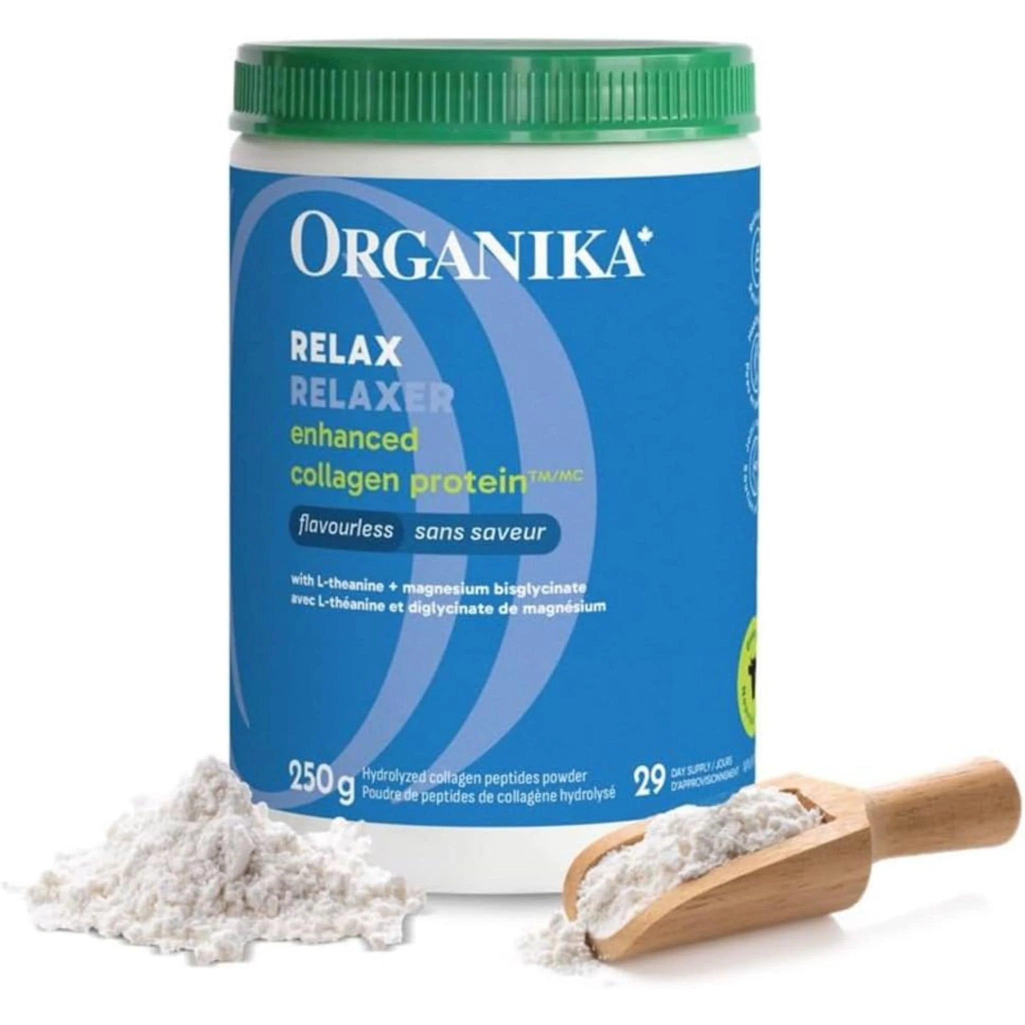Organika Enhanced Relax Collagen with Magnesium & L-Theanine (Flavourless Hydrolyzed Collagen Peptides), 250g - Image 2