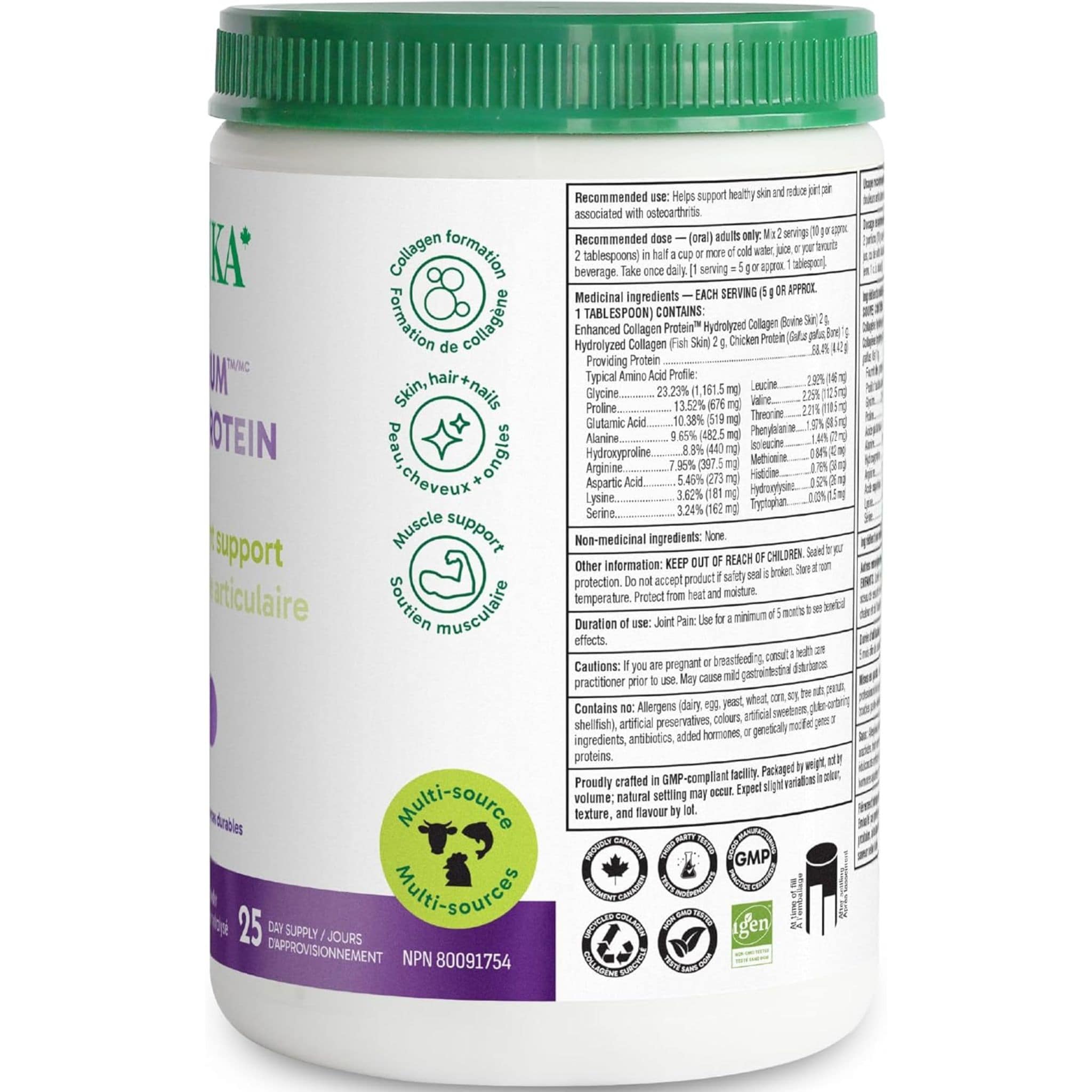Organika Full Spectrum Collagen Type 1, 2, 3 (Bovine, Marine & Bone Broth) - Image 3