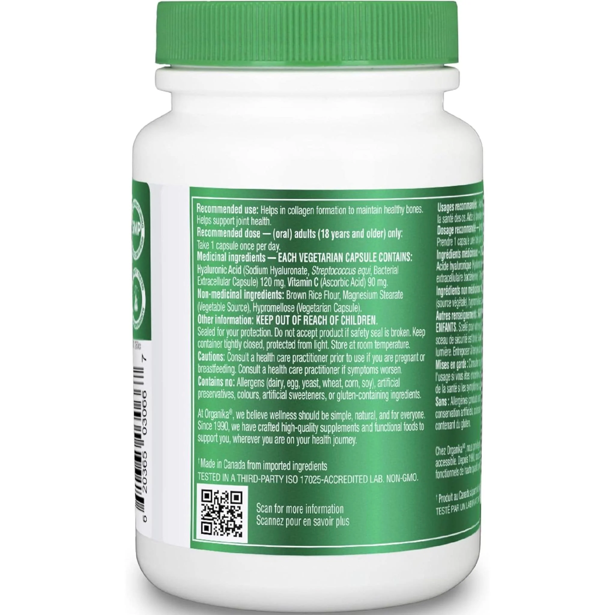 Organika Hyaluronic Acid with Vitamin C, 90 Capsules - Image 2