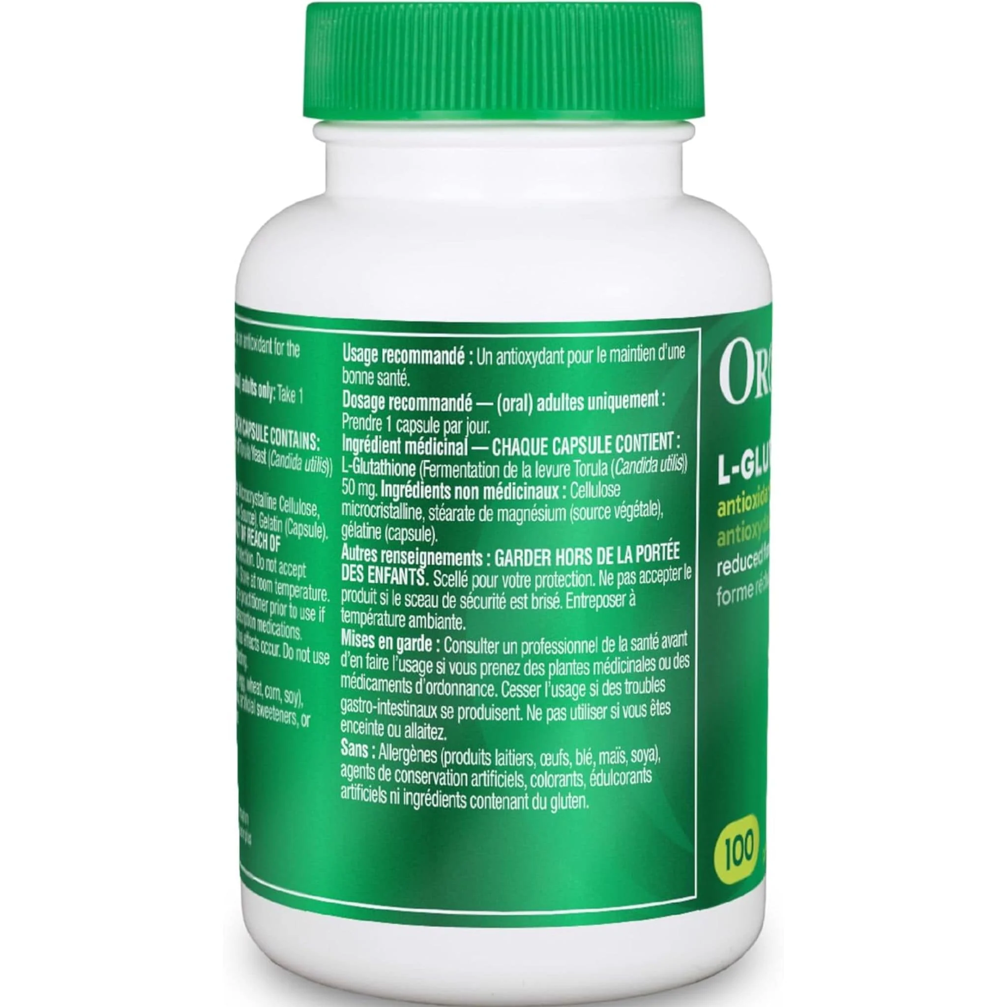 Organika L-Glutathione 50mg, Reduced, 100 Capsules - Image 7