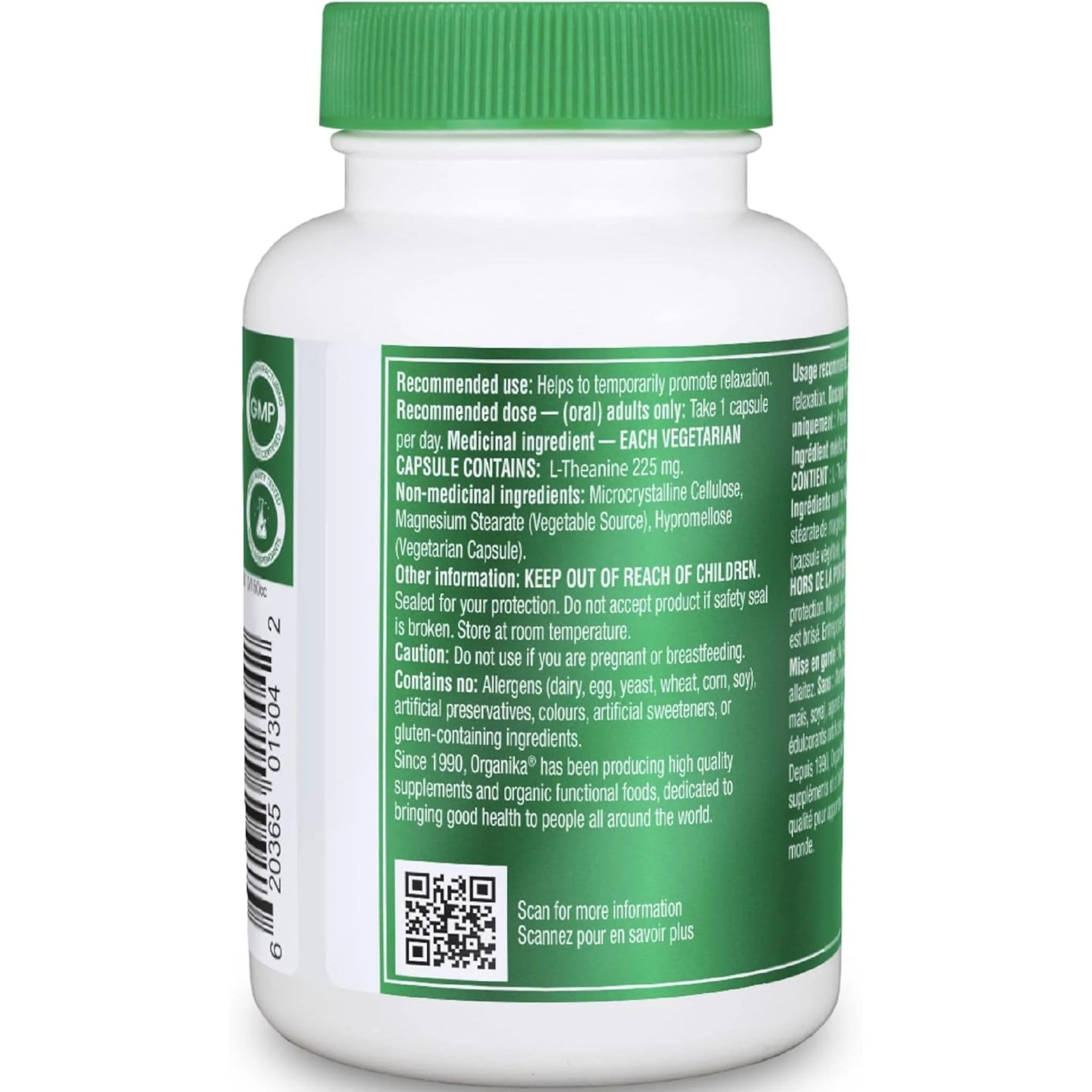 Organika L-Theanine 225mg - Image 2