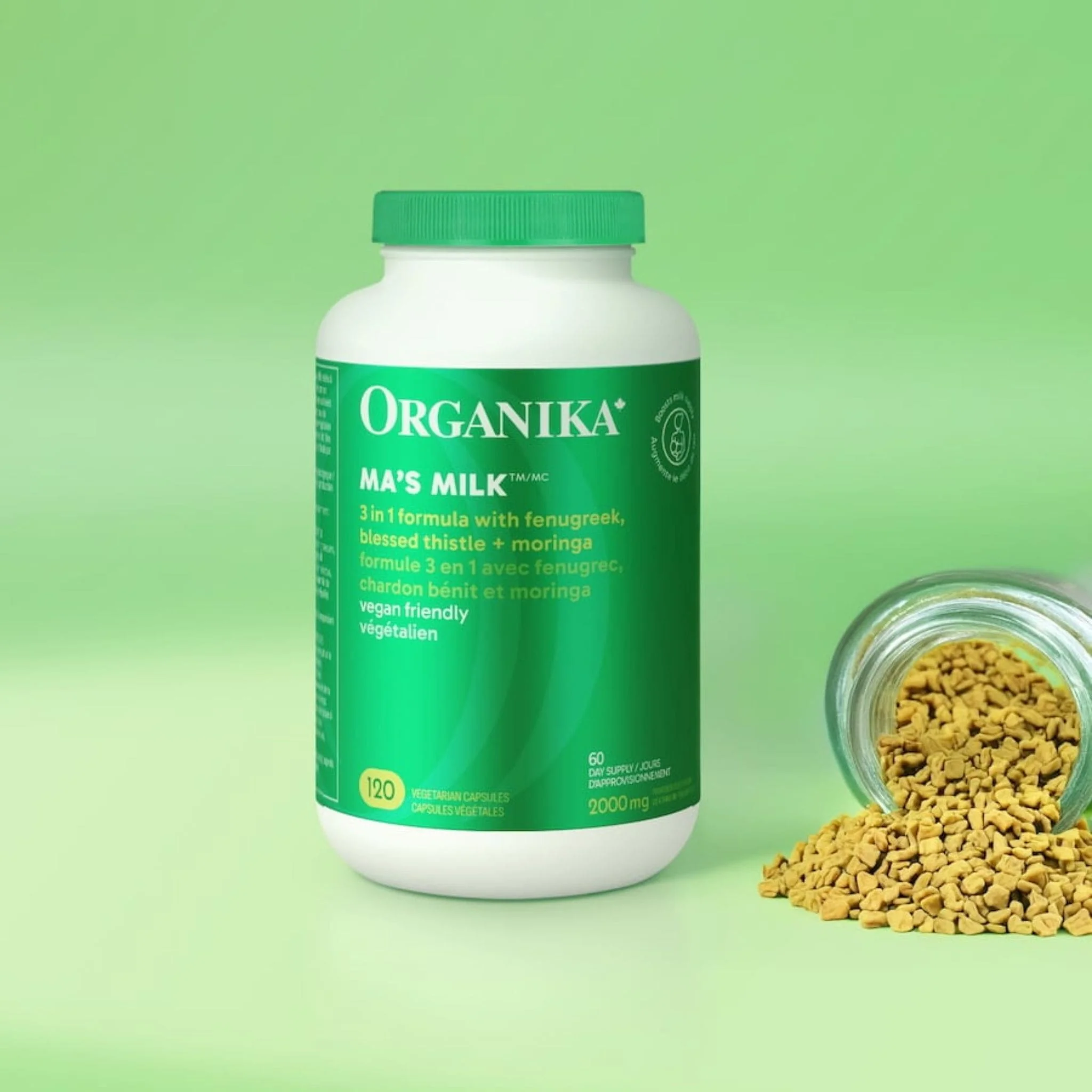 Organika Ma's Milk 3-in-1 Lactation Booster (Fenugreek, Blessed Thistle and Moringa) 120 Capsules - Image 10