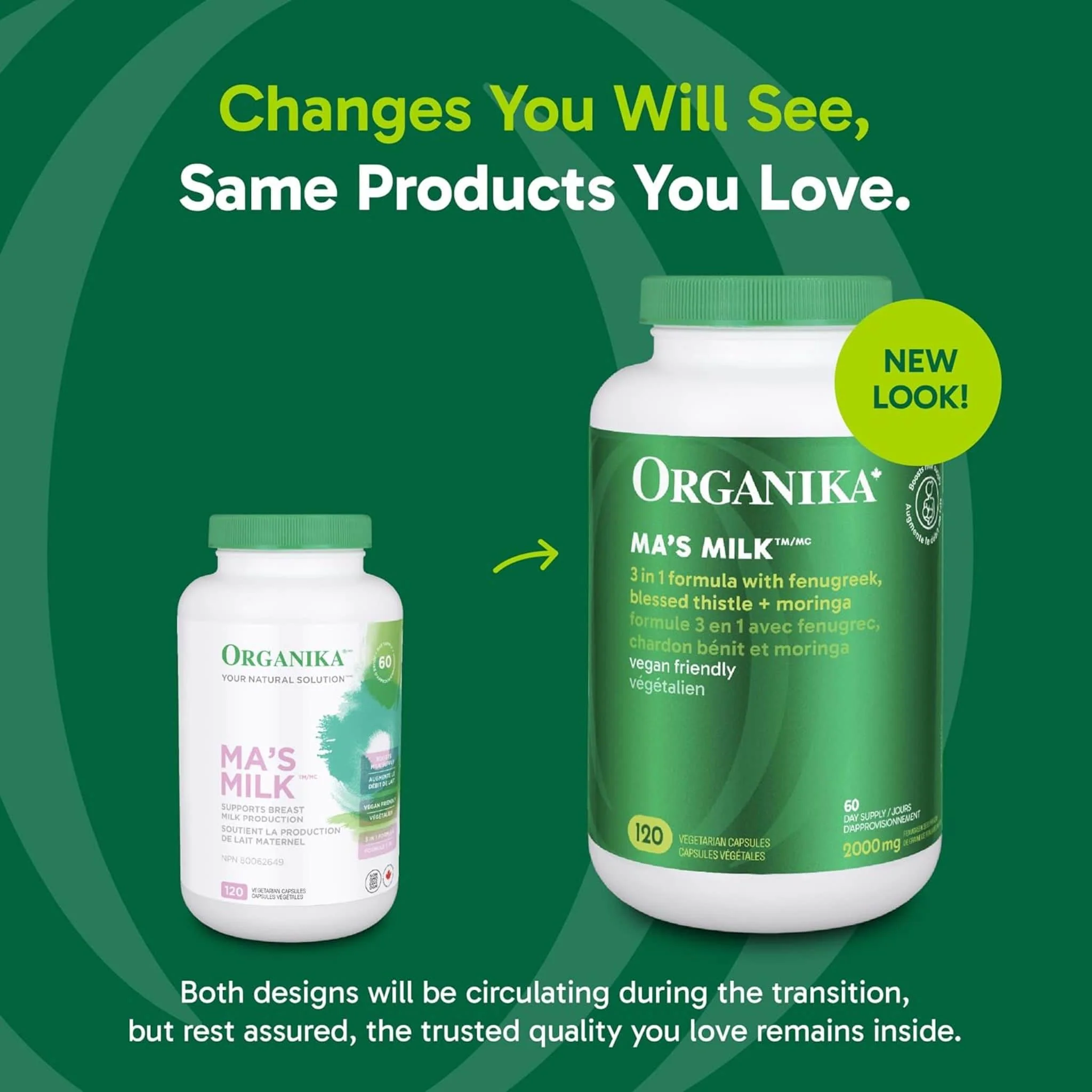 Organika Ma's Milk 3-in-1 Lactation Booster (Fenugreek, Blessed Thistle and Moringa) 120 Capsules - Image 5