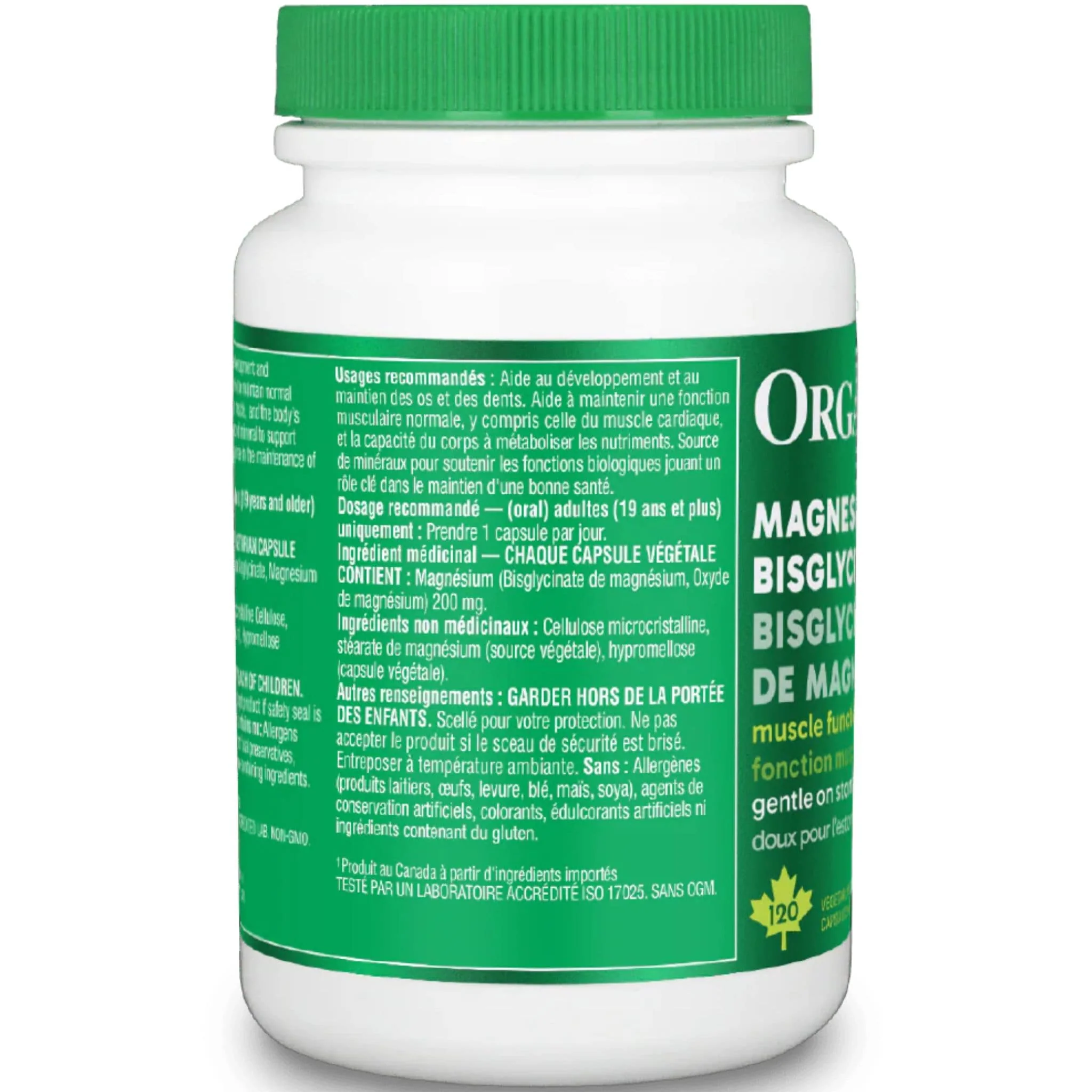 Organika Magnesium Bisglycinate 200mg, 120 Vegetarian Capsules - Image 3