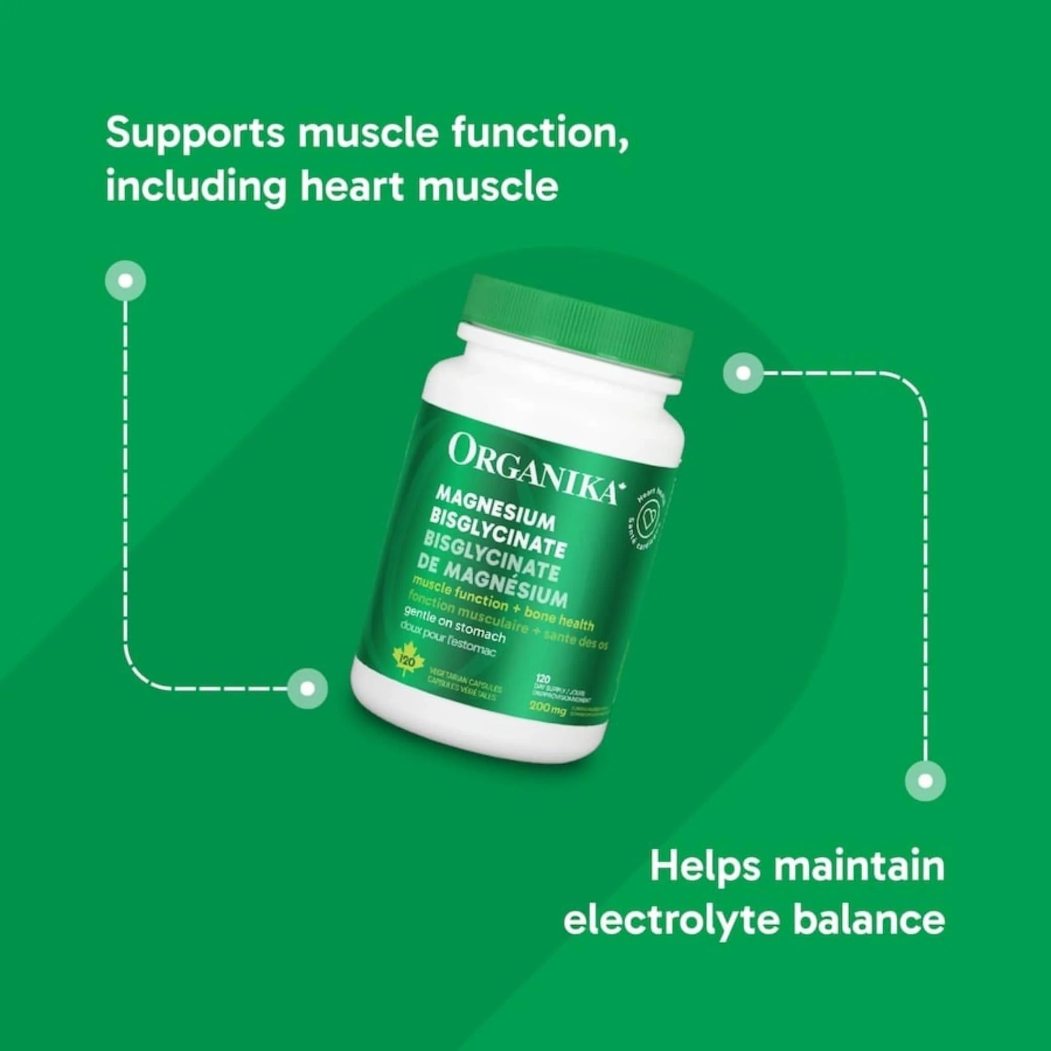 Organika Magnesium Bisglycinate 200mg, 120 Vegetarian Capsules - Image 9