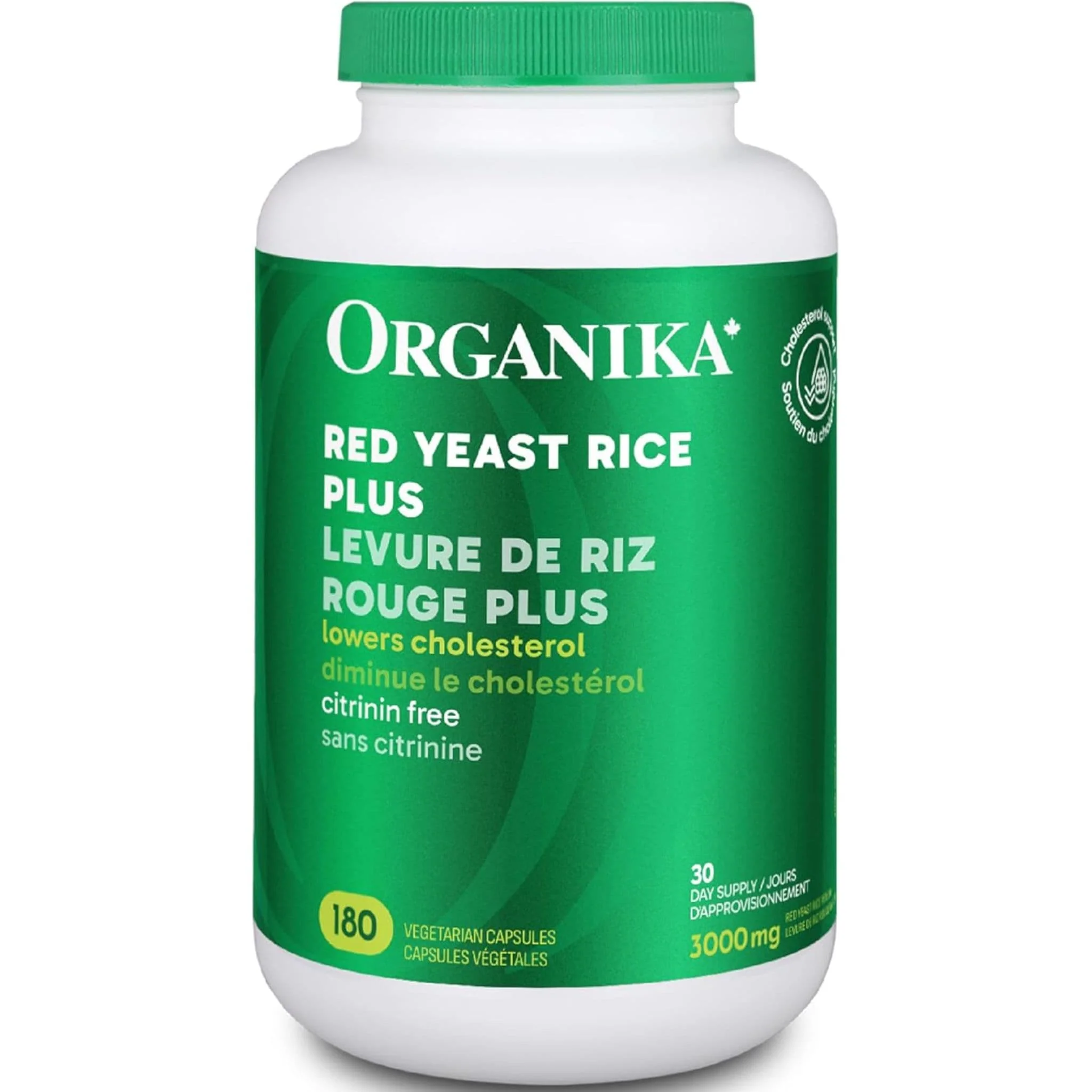 Organika Red Yeast Rice Plus, 500mg Red Yeast Rice, 180 Vegetarian Capsules