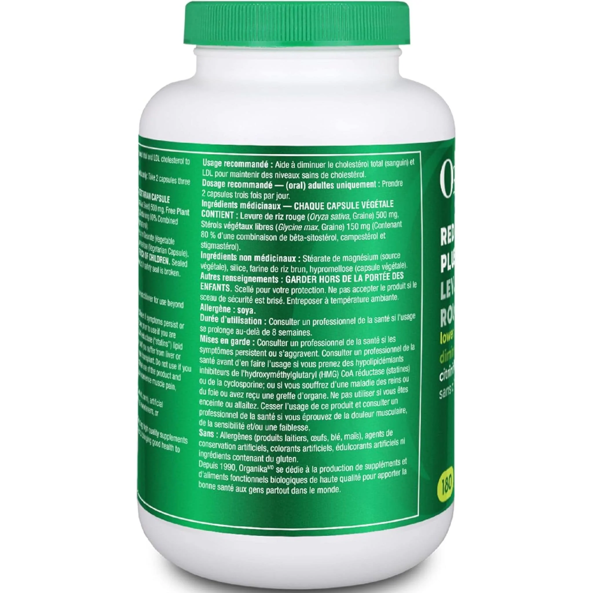 Organika Red Yeast Rice Plus, 500mg Red Yeast Rice, 180 Vegetarian Capsules - Image 6