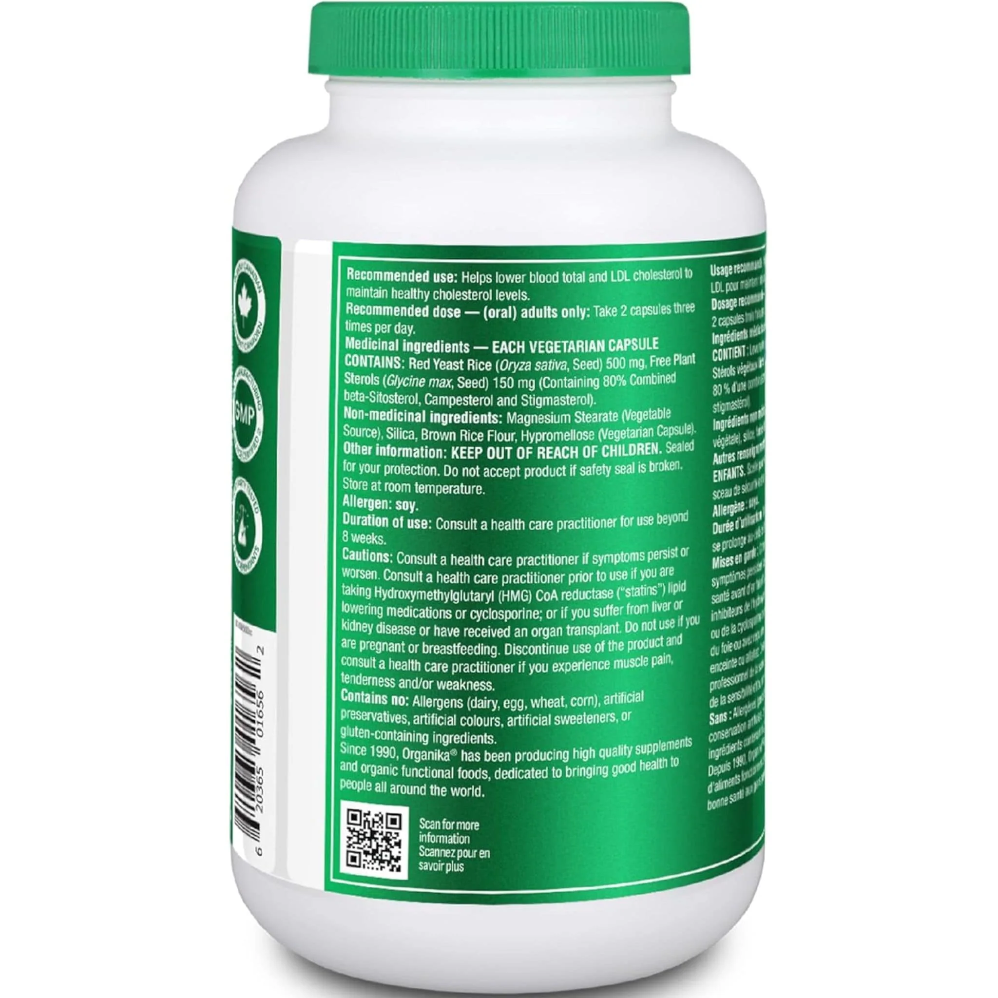 Organika Red Yeast Rice Plus, 500mg Red Yeast Rice, 180 Vegetarian Capsules - Image 7